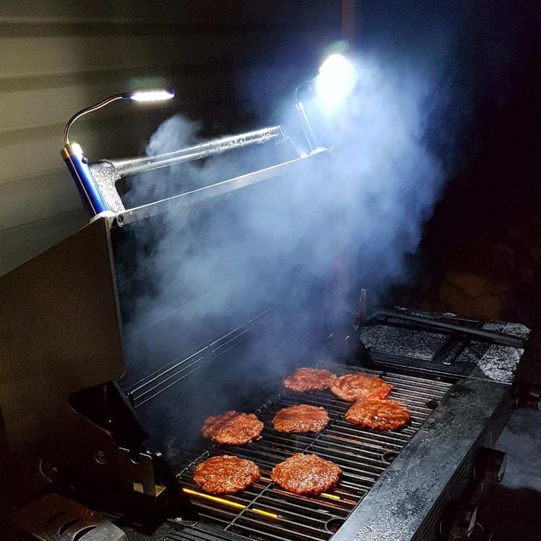 LILUOE Magnetic BBQ Light, Barbecue Grill Light -2PCS (Include 6 AAA Alkaline Batteries), Black