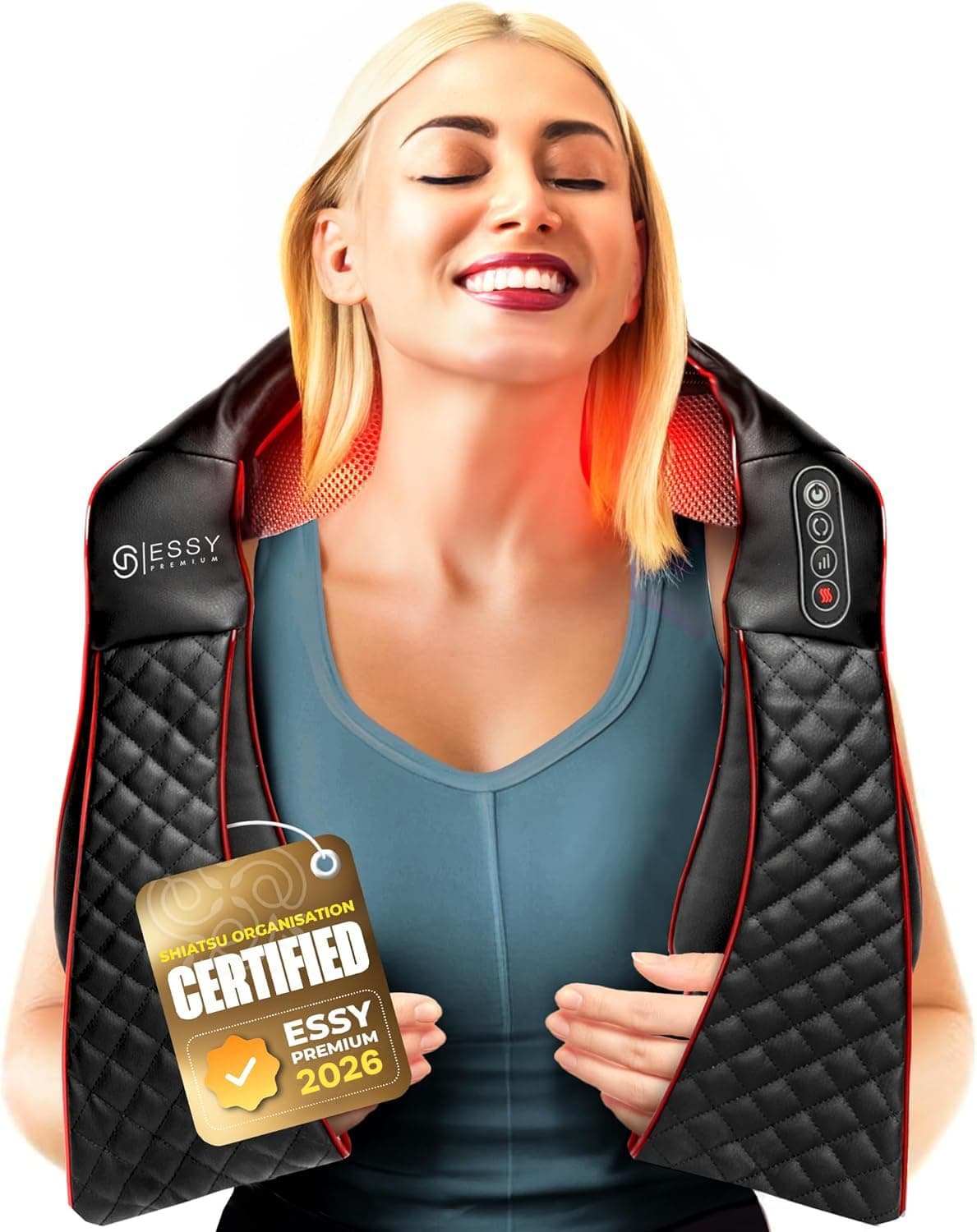 Neck and Shoulder Massager with Heat Back Massager Deep Tissue for Women Men Neckrelax Neck Pain Relief Massage Machine Shoulder Massager with Heat Shiatsu Massager Neck Relax Massage Belt (UK Plug)