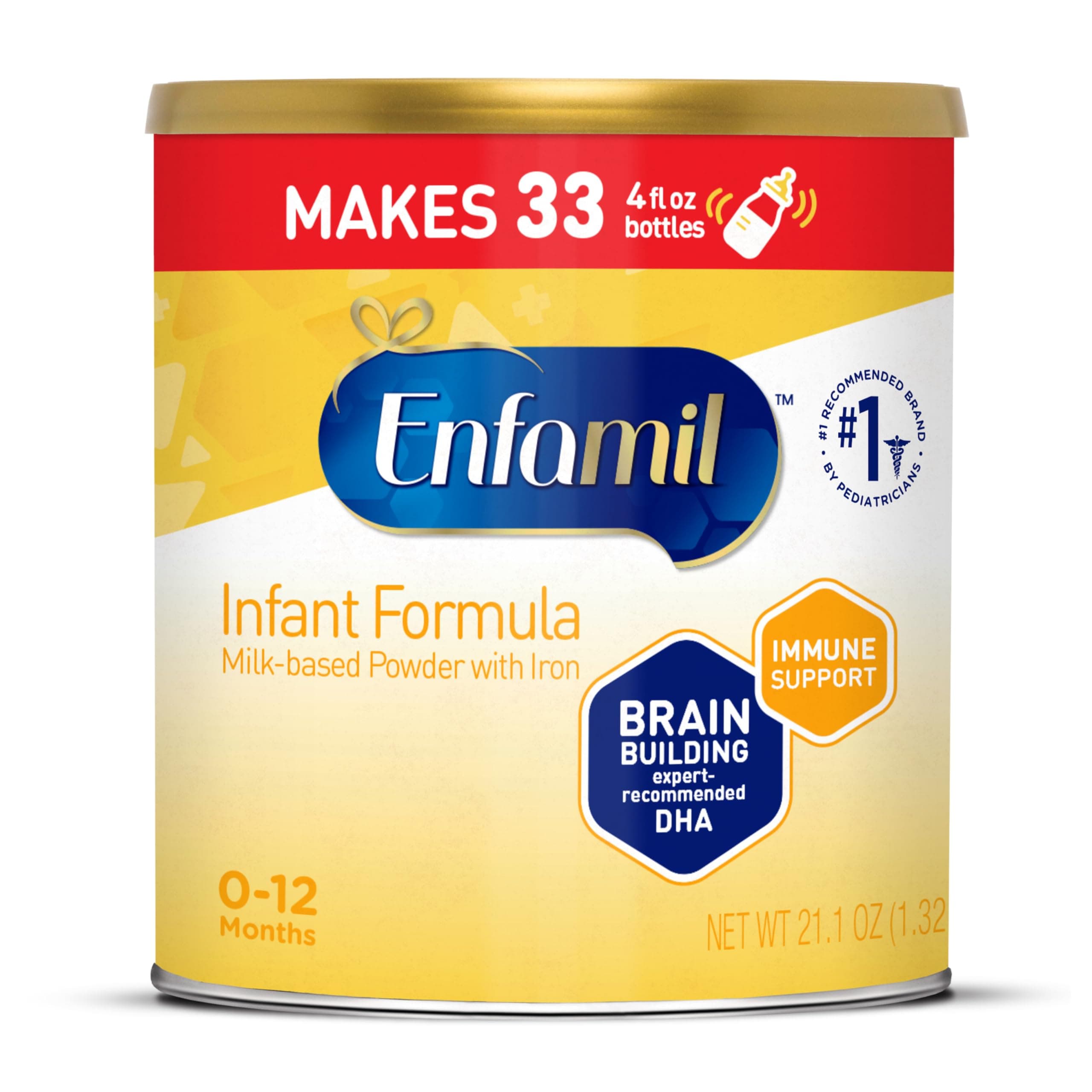Enfamil Infant Formula, Milk-based Baby Formula with Iron, Omega-3 DHA & Choline, Powder Can, 21.1 Oz