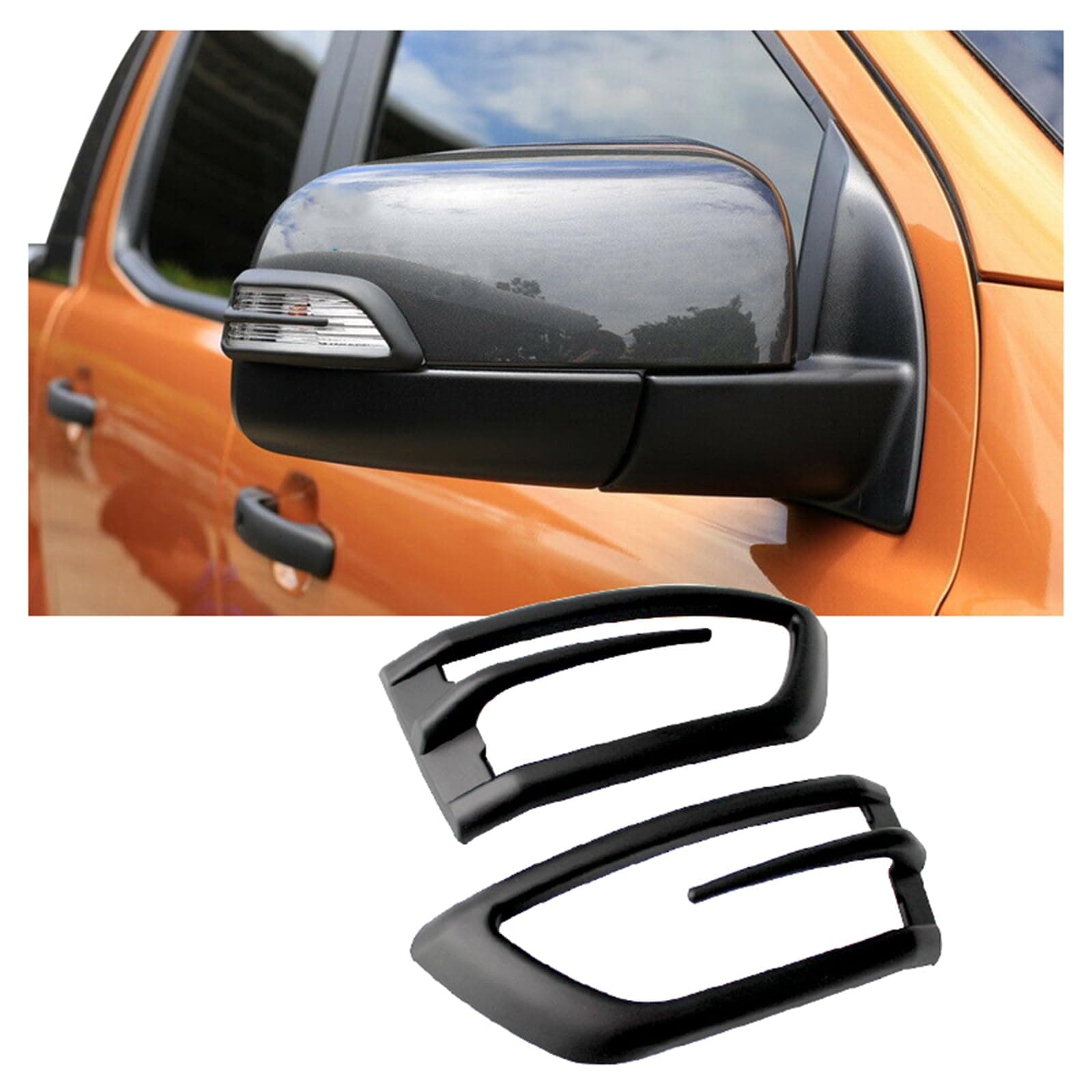 Turn Signal Wing Mirror Indicator Cover Protector Accessories Trims for Ford Ranger Wildtrak and Raptor T6 T7 T8 2012-2022 XL XLT Limited Stormtrak Wolftrak