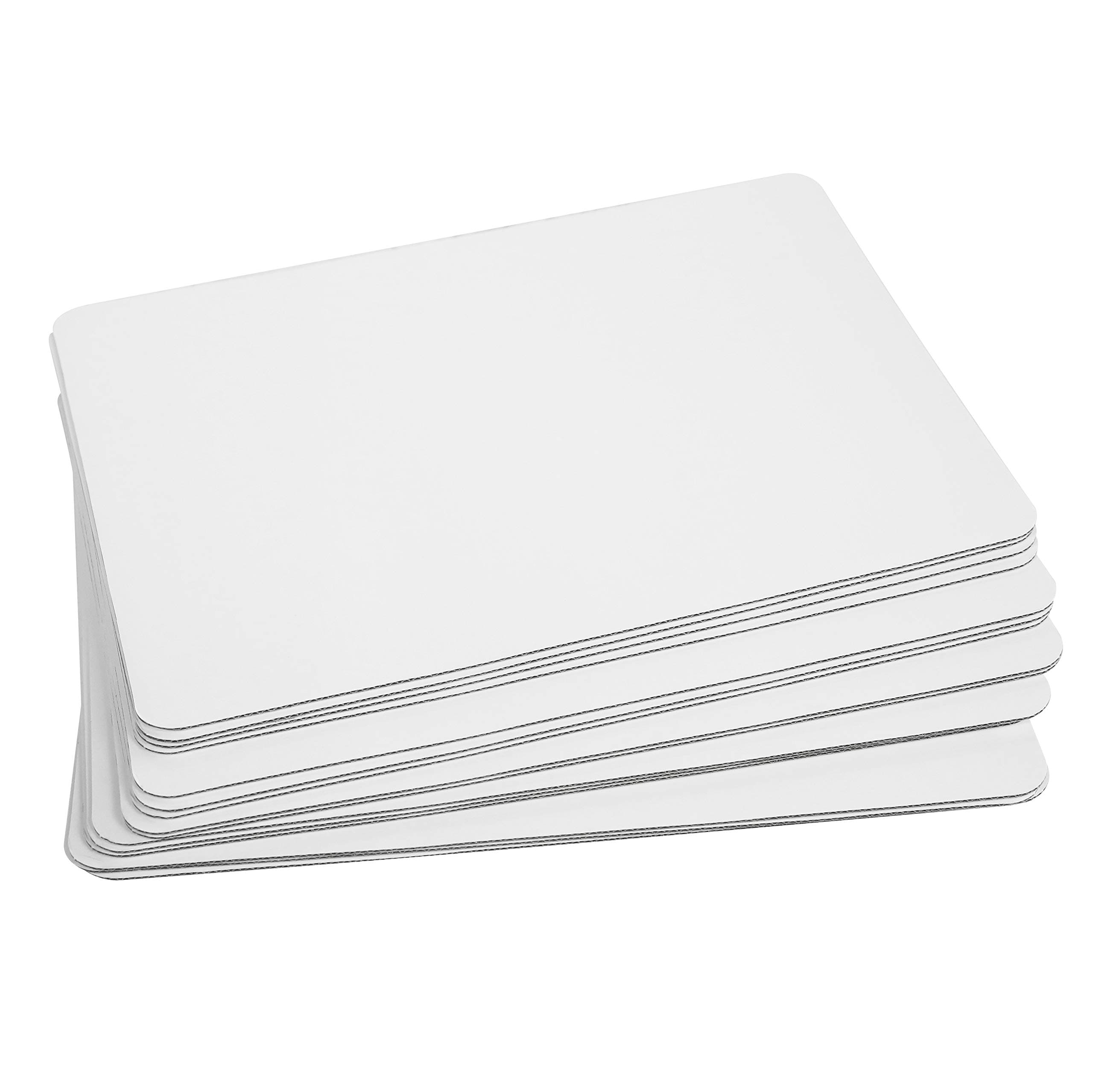 ONE MORE White Quarter Cake Sheet 13.75” x 9.75” Cake Board Sturdy Rectangle Greaseproof Pad Full 15 Pk Boards (15, White)