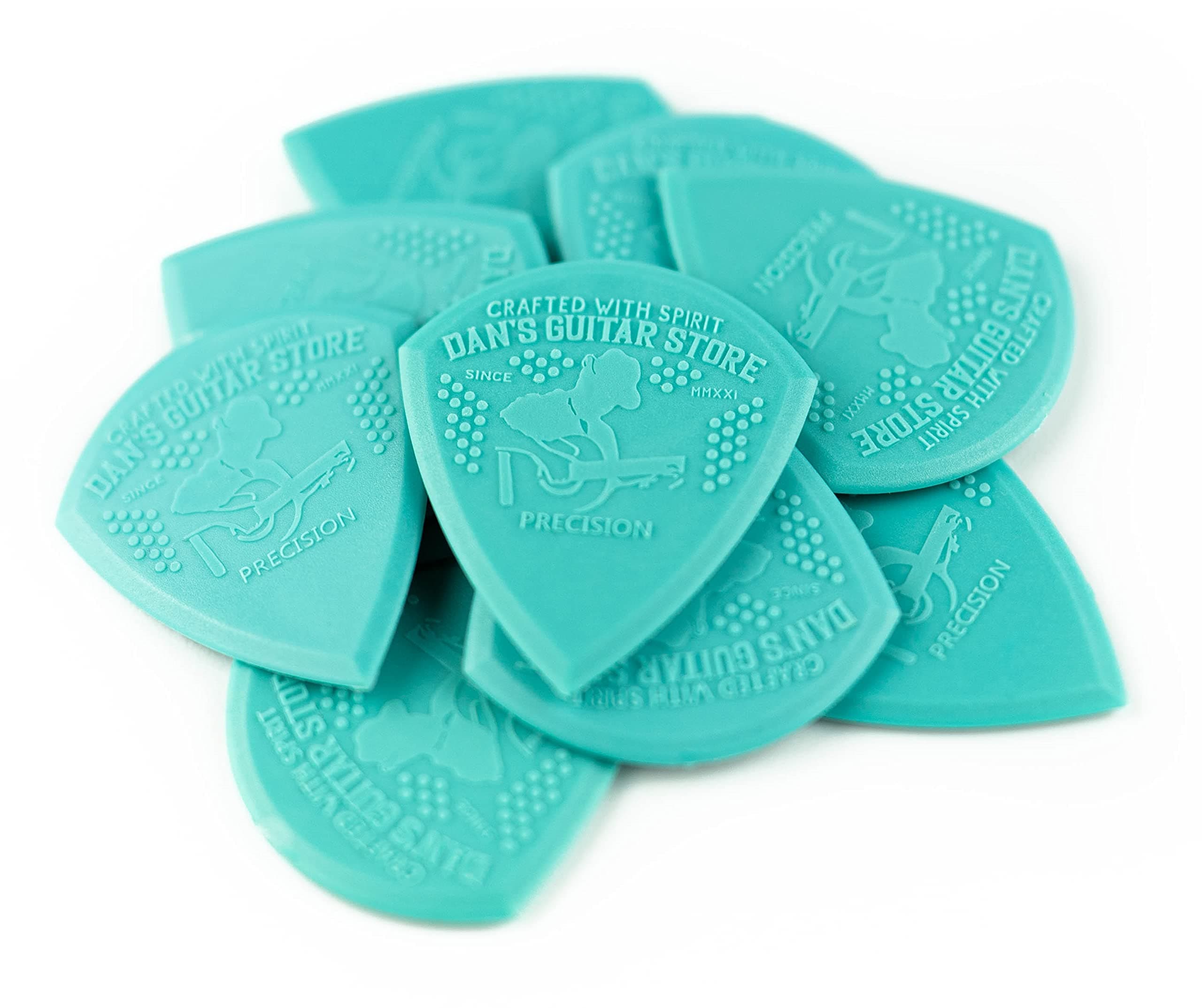 - Dan's Guitar Store - Precision Pick - 10-Pack - Grippy Precision High-Visibility Plectrums for Professionals