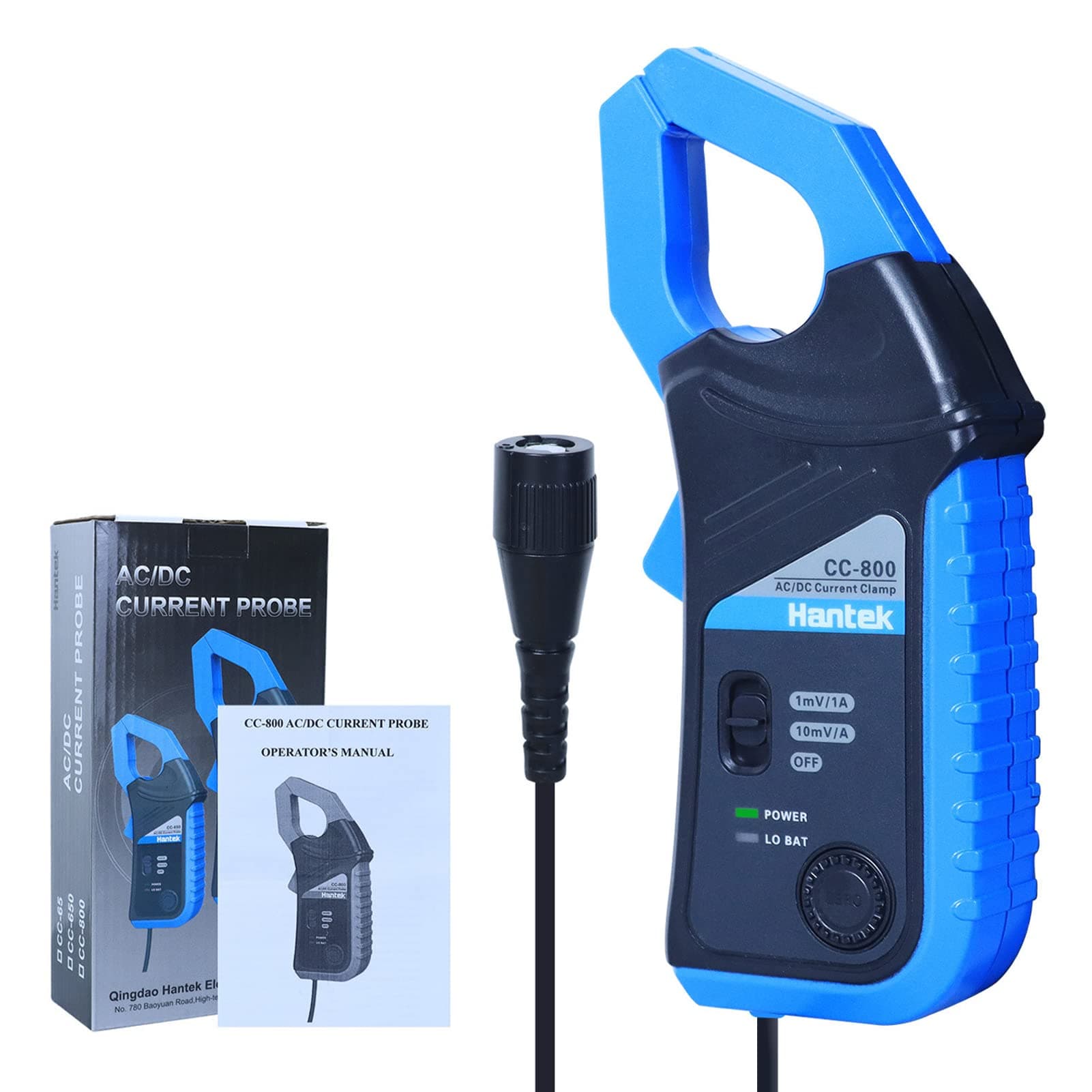 Hantek CC-800 AC/DC Current Clamp 5KH Oscilloscope Multimeter Bandwidth 1mV/10mV/A 500A/800A with BNC Connector