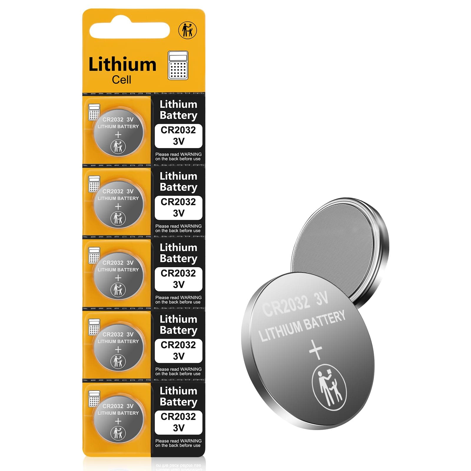 CR2032 3V Lithium Battery(5pcs)-Coin & Button Cell for Apple Airtag/Car Remote/Key Fobs/Glucose Monitor/Candles/Watches/Scales/Doorbell/Intelligent Sensors/3Volt 2032 Battery Replacement