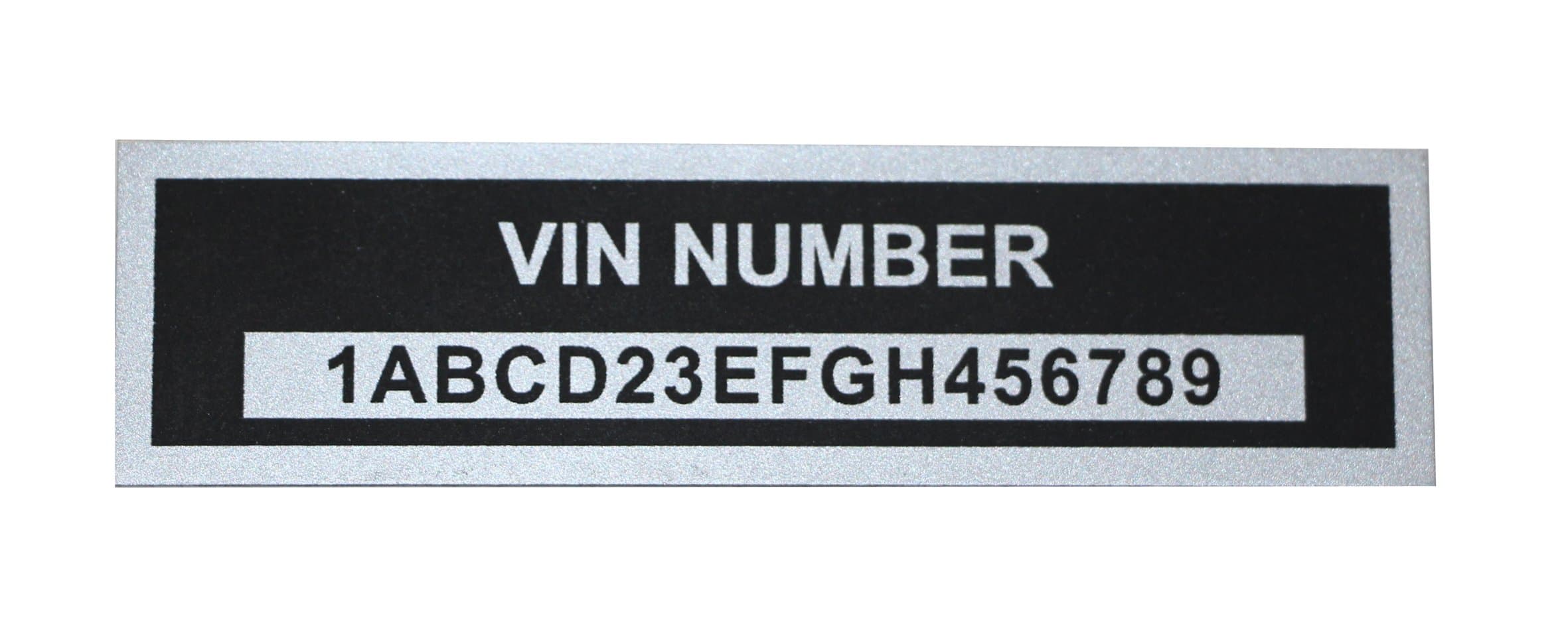 Custom Engraved Aluminum Vin Tag ID Plate