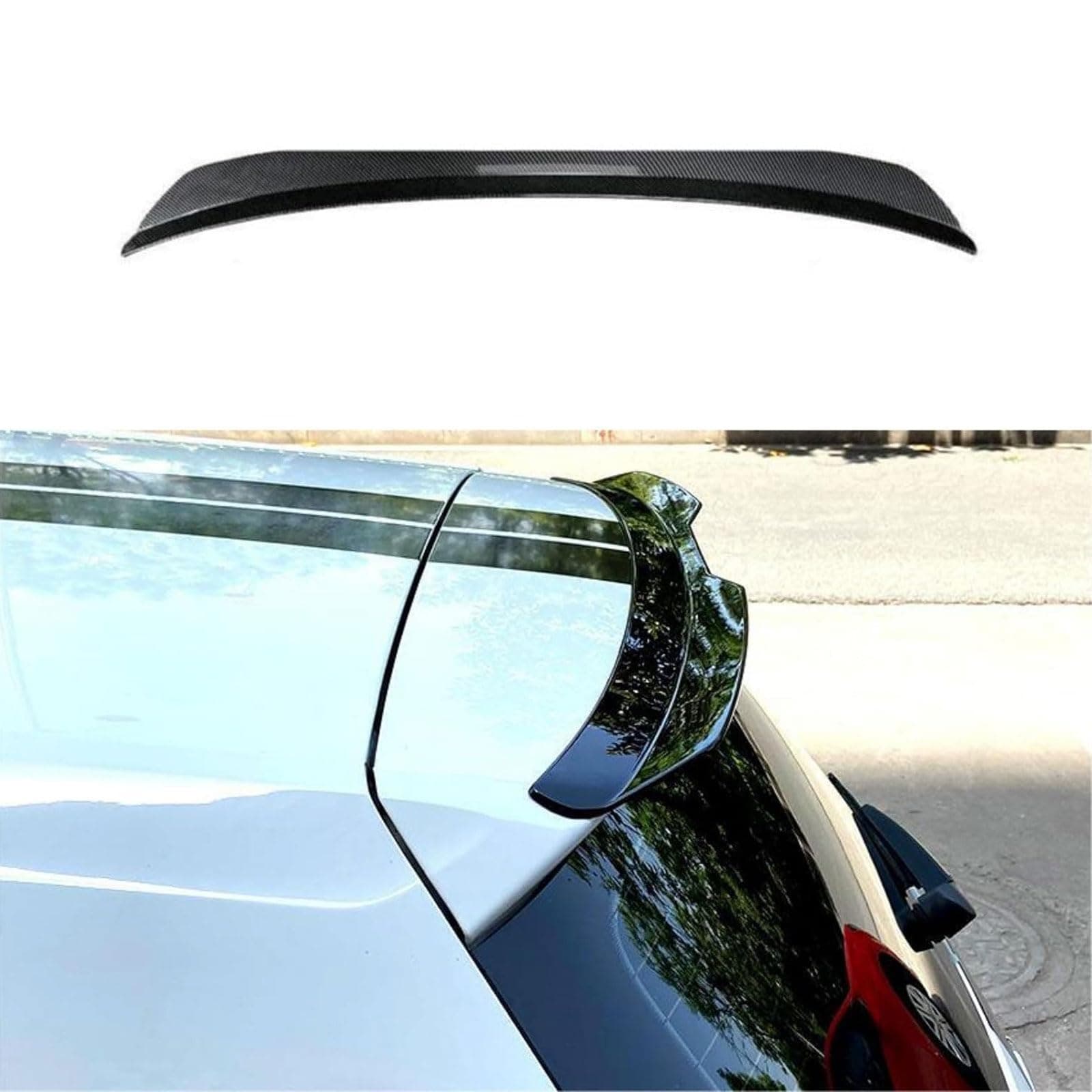Car Rear Trunk Spoiler for Suzuki Twin Dzire Celerio S-Presso Xbee Ertiga 2006-2024 2025, Tailfin Tail Fin Tailgate Bumper Diffuser Spoiler Styling Accessories,Carbon Fiber Look, normal