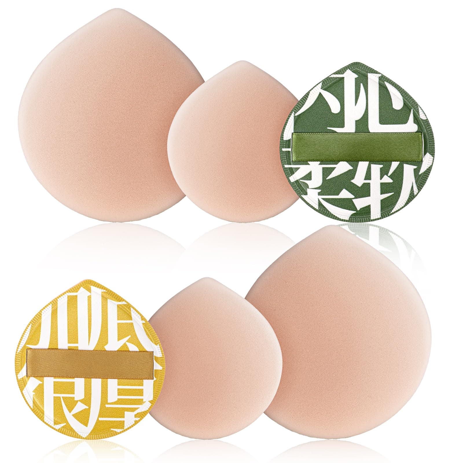 4 Pcs Korean Makeup Powder Puff Ultra Soft Puff for Foundation Concealer and Powder Teardrop Foundation for Liquid, Cream,(2 Big 2 Small)