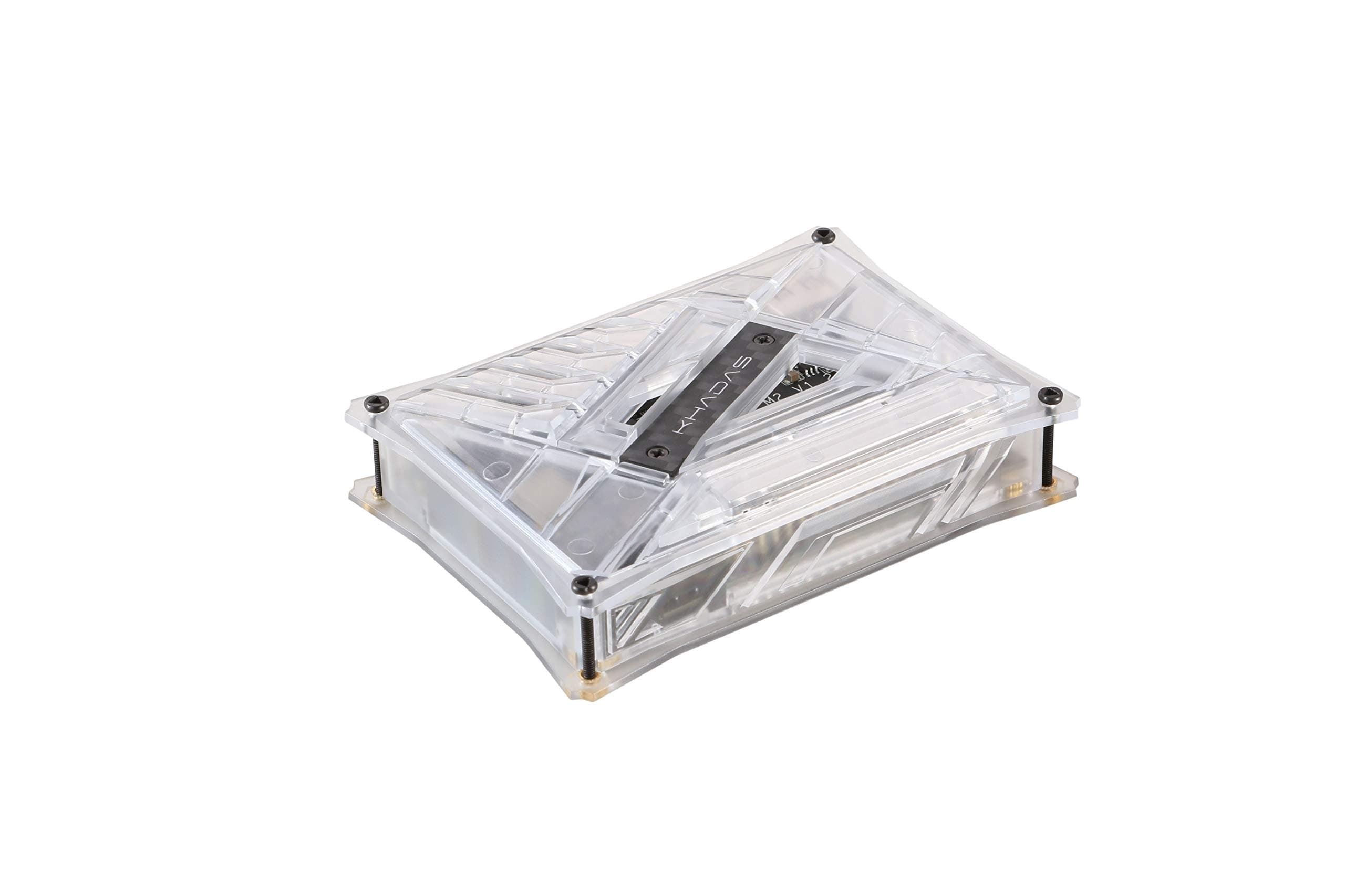 khadas New DIY Case for Single Board Computers VIM1S VIM1 VIM2 VIM3 VIM3L (Transparent with Metal Plate)