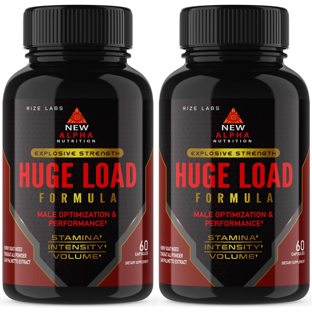rize labs - Huge Load Formula for Men, A Complete Daily Wellness Supplement for Overall Wellness and Peak Performance, Extra Strength Formula (120 Capsules)