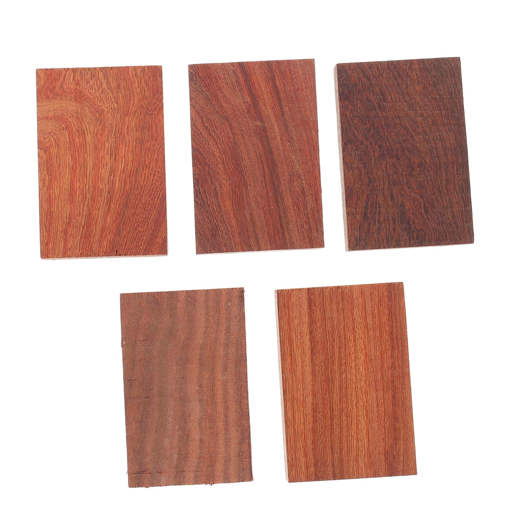 COHEALI 5PCS Timber Hand Decor Wood Ring Blank - Wood Blanks Hardwood Blocks for - Square Blocks - Red Sandalwood
