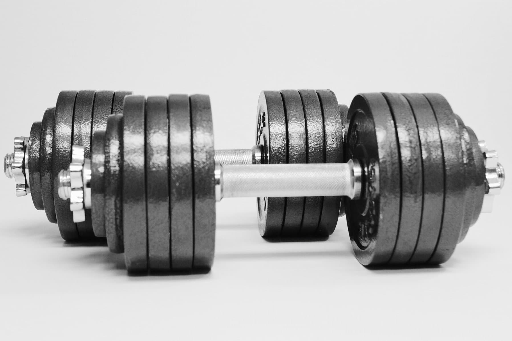 Pro Iron Adjustable Dumbbells with Gloss Finish and Secure Fit Collars, 105 LBS Sets (Pair)