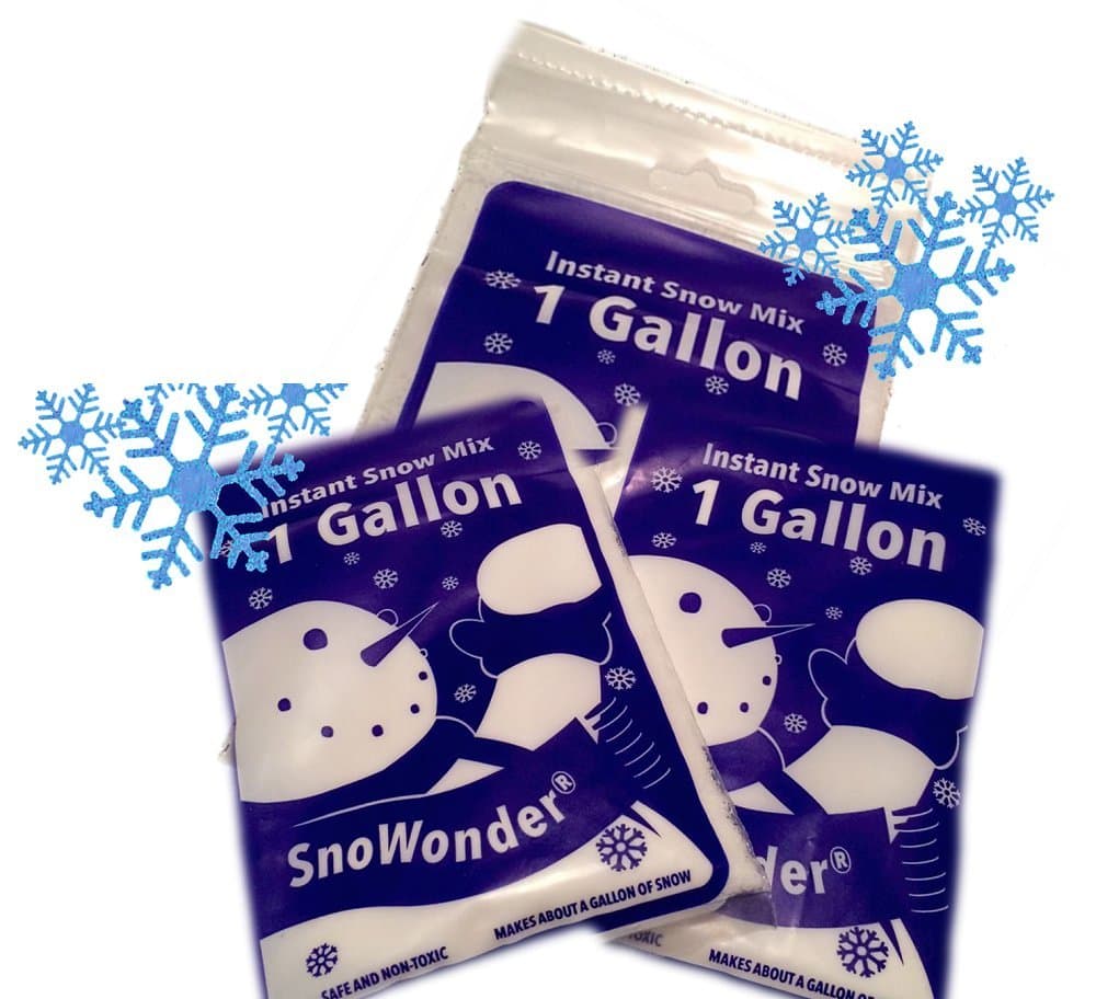 SNOWONDER Instant Artificial Snow - Mix Makes 3 Gallons - Home Decor - Seasonal Accents - Slime - Classroom Science Projects (3)