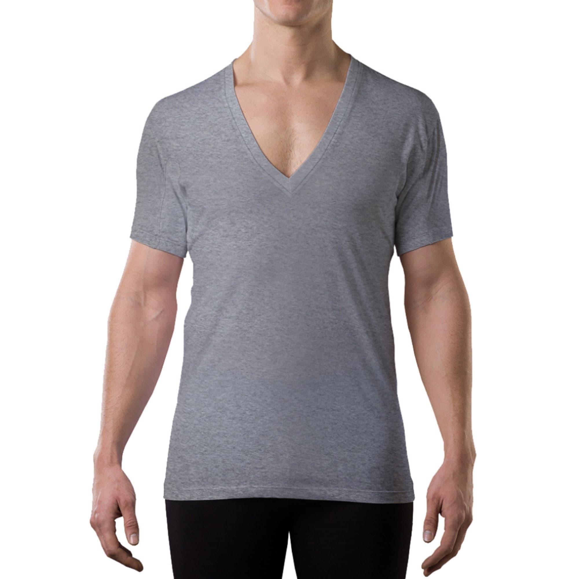 Sweatproof Undershirt for Men w/ Underarm Sweat Pads (Original Fit, Deep V-Neck)