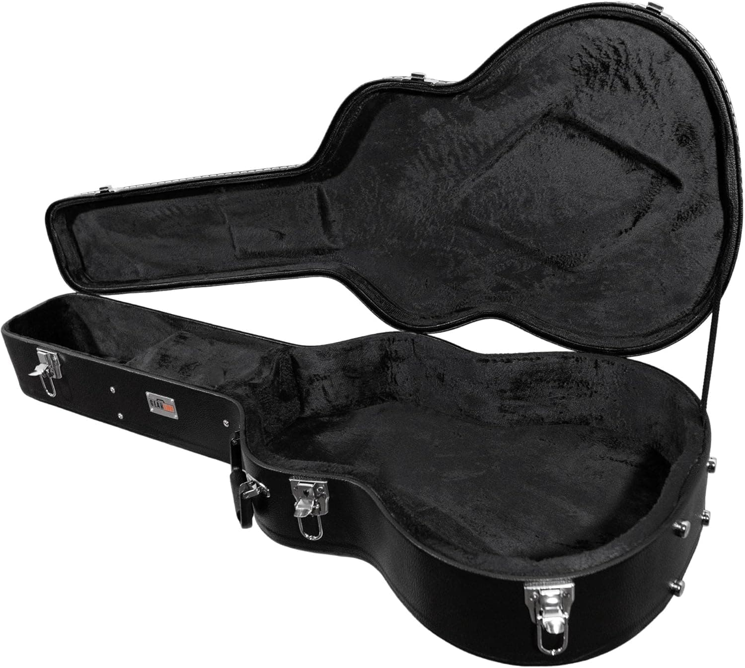 Gearlux 40-Inch Classical Guitar Hard Case with Exterior Lock and Key, Interior Accessory Compartment, and Plush Interior Padding - Black