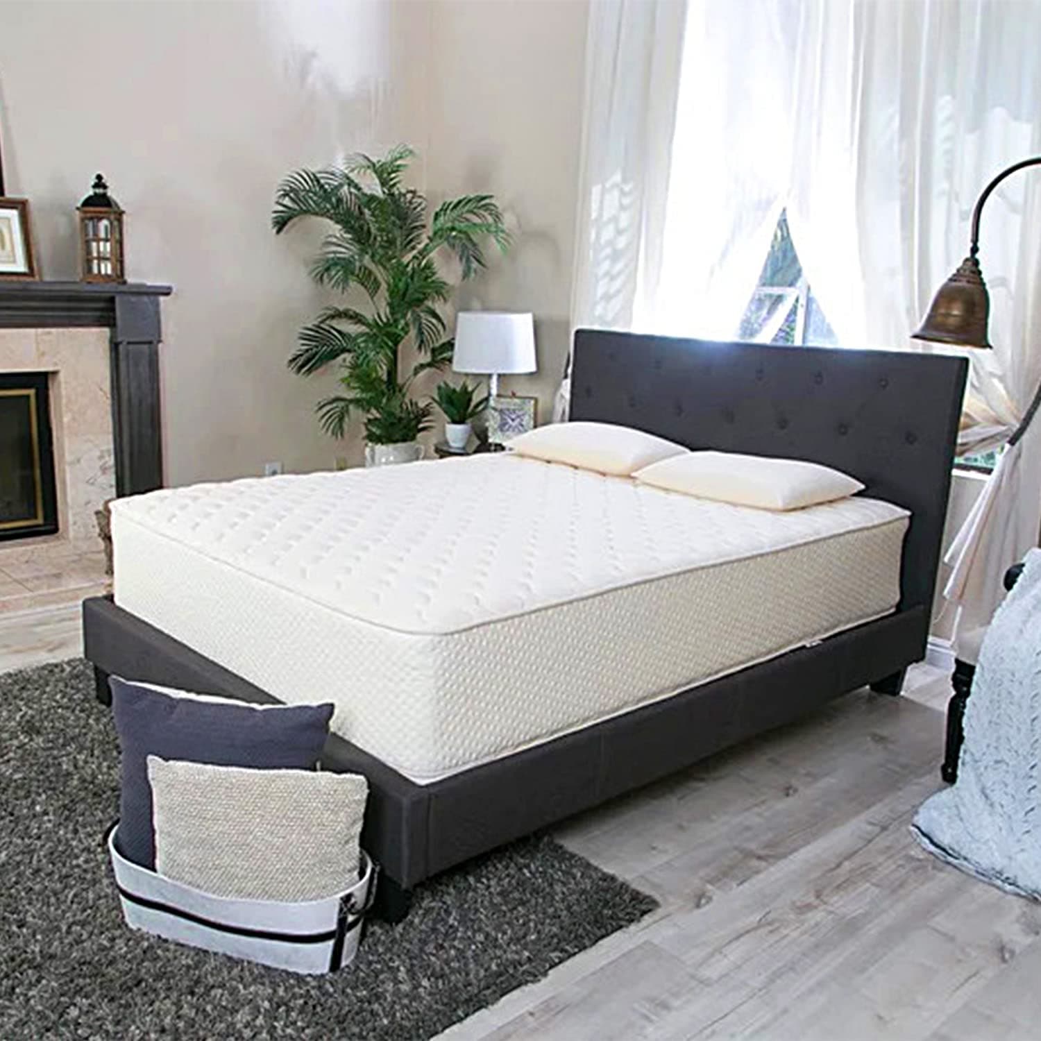 9 Inch Twin Memory Foam SureFelt | 2 Sided w/Organic Cotton & Pure Natural Wool Mattress, White