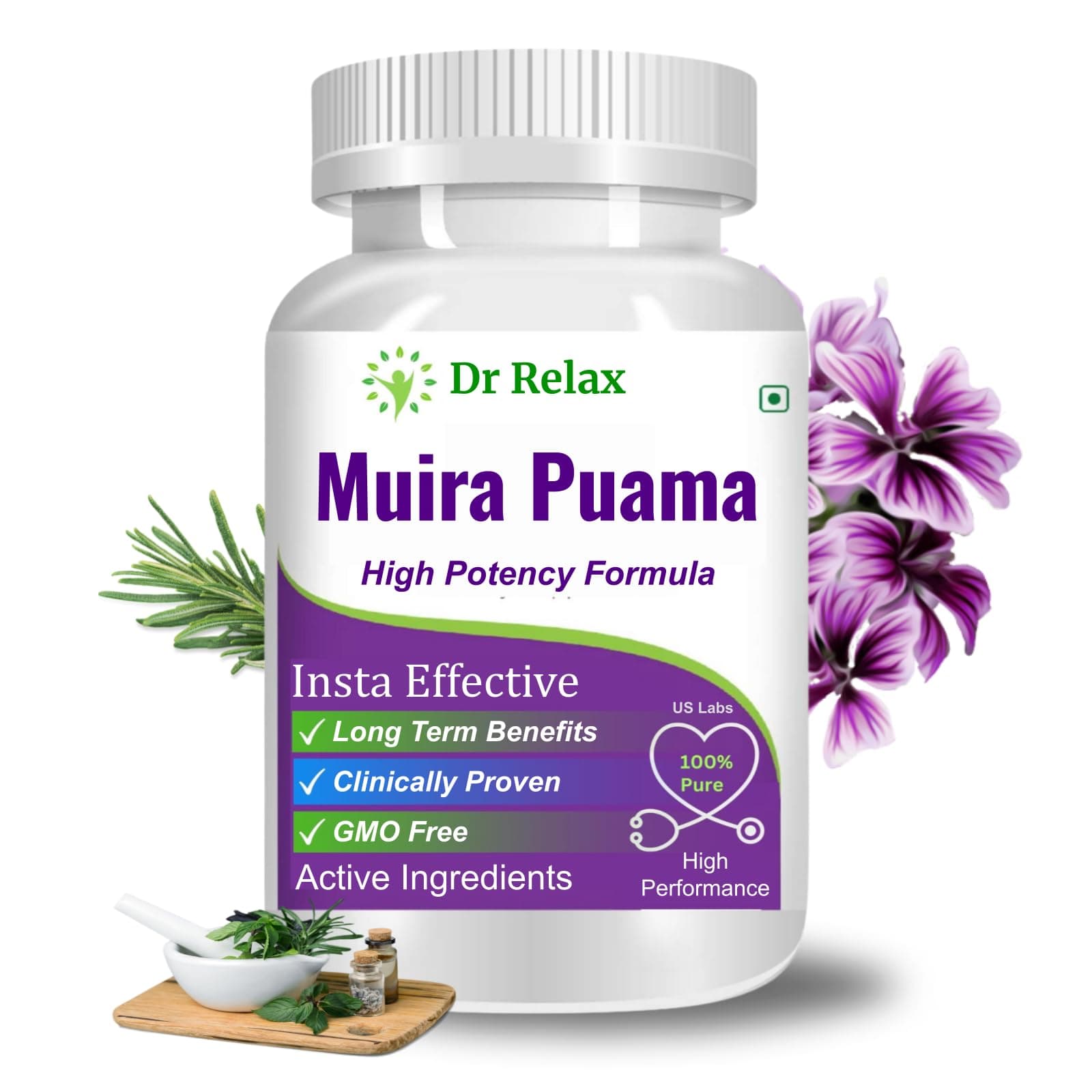 Fast & Active Muira Puama Root Extract Capsules - Mother Tincture Q Medicine