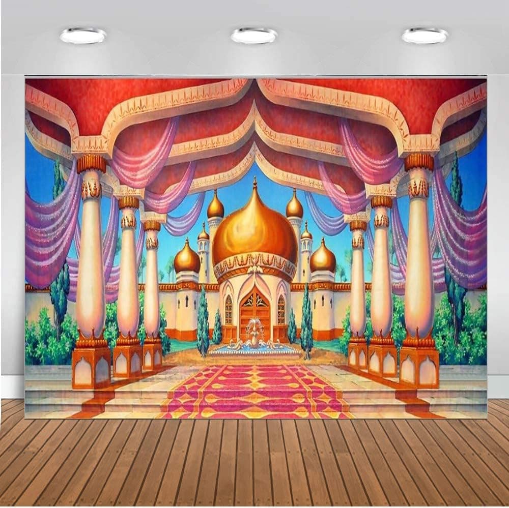 Tommy backdrop7x5ft Arabian Palace Castle Pillars Hall Passage Entrance Computer Print Children Kids Background CST793