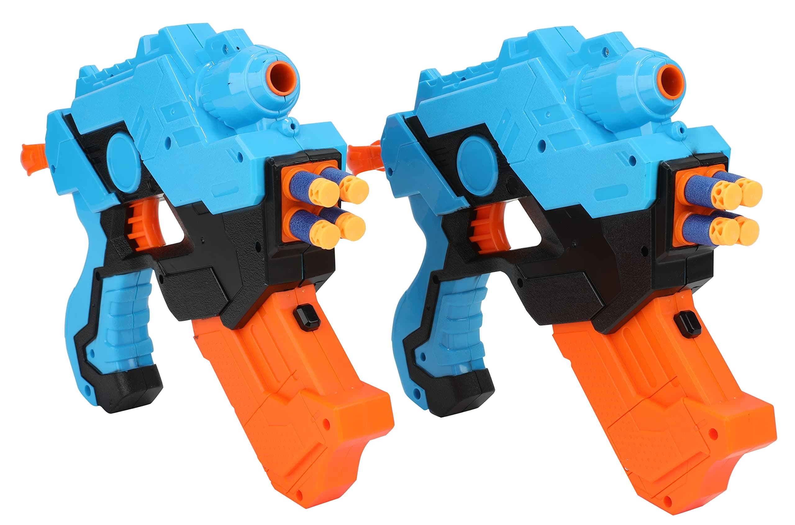 Sakar 2 in 1 Blaster Communicator - 10 Darts, Attachable Walkie-Talkies, 4-Dart Storage, for K, Teens, and Adults , Blue (Cb013)