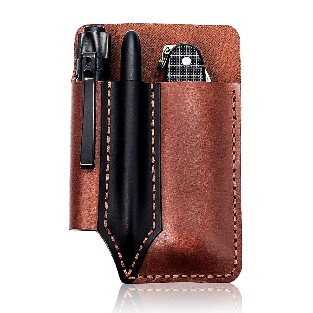 Leather Pocket Organizer Handmade Multitool Sheath Accessories Leather EDC Pouch for Men