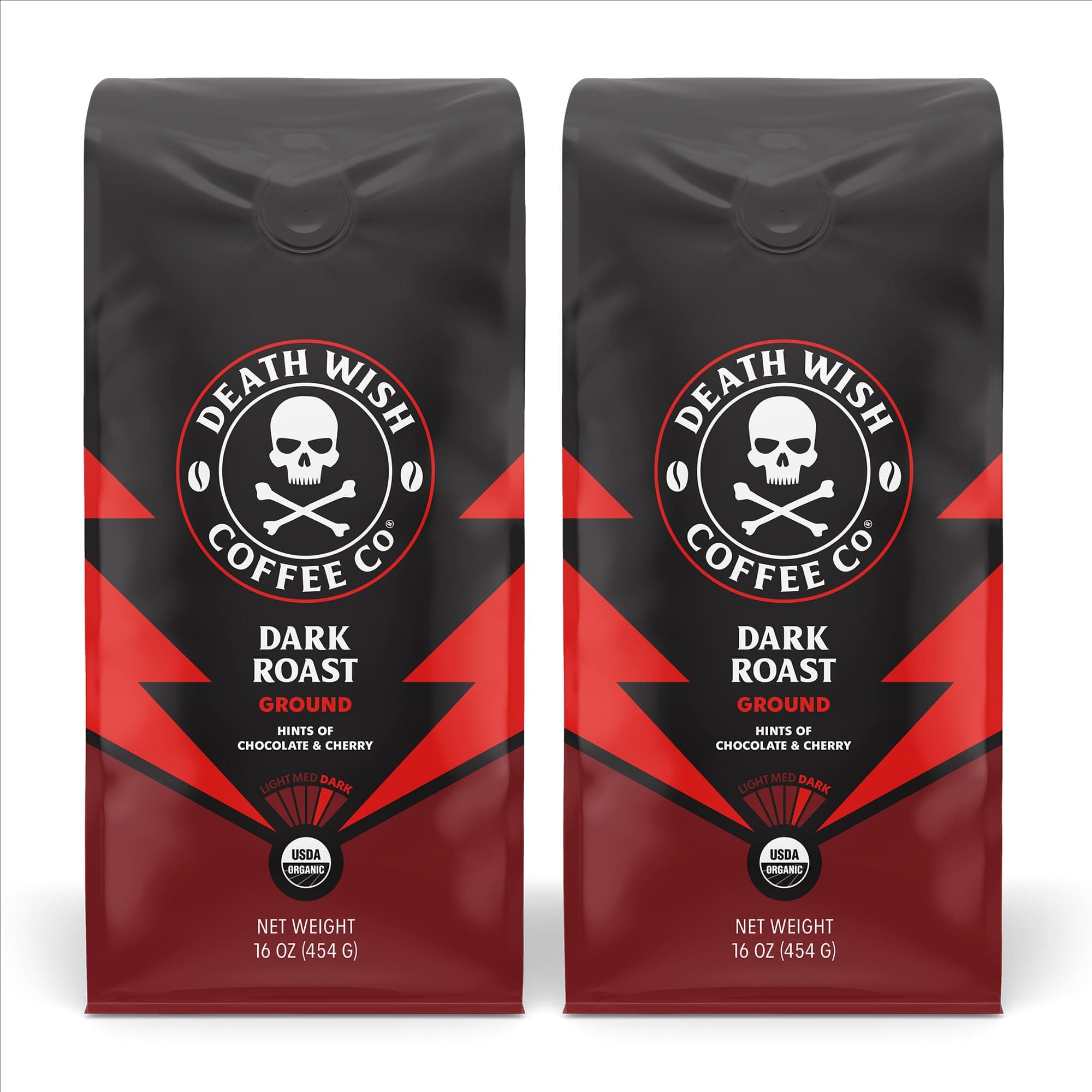 - Dark Roast Grounds -16 Oz, 2 Packs of Bold & Intense Blend of Arabica & Robusta Beans - USDA Organic Ground Coffee - Pack of 2