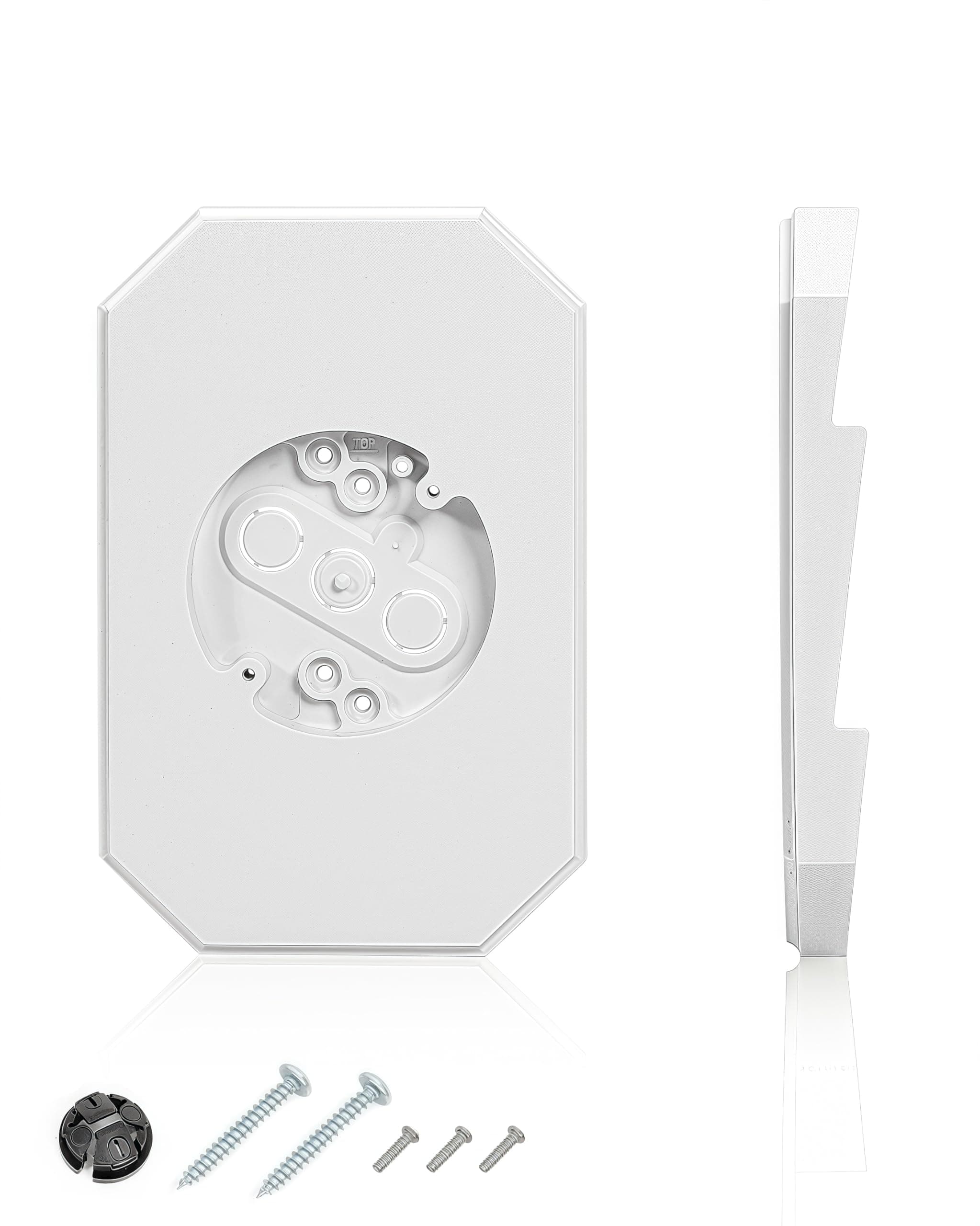 Siding Light Mounting Block, 8141DBL Vinyl Siding Mounting Block with Built-in Electrical Box, Outdoor Mounting Plate kit for 1/2 inch Double, White, 1 Pack