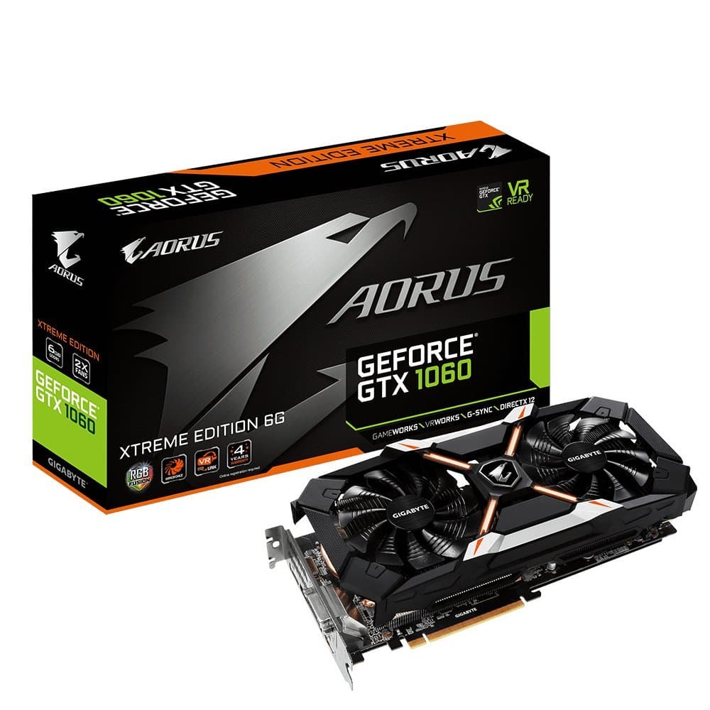 GIGABYTE AORUS Xtreme GeForce GTX 1060 6G REV 2.0 Computer Graphics Card - GV-N1060AORUS X-6GD REV2.0