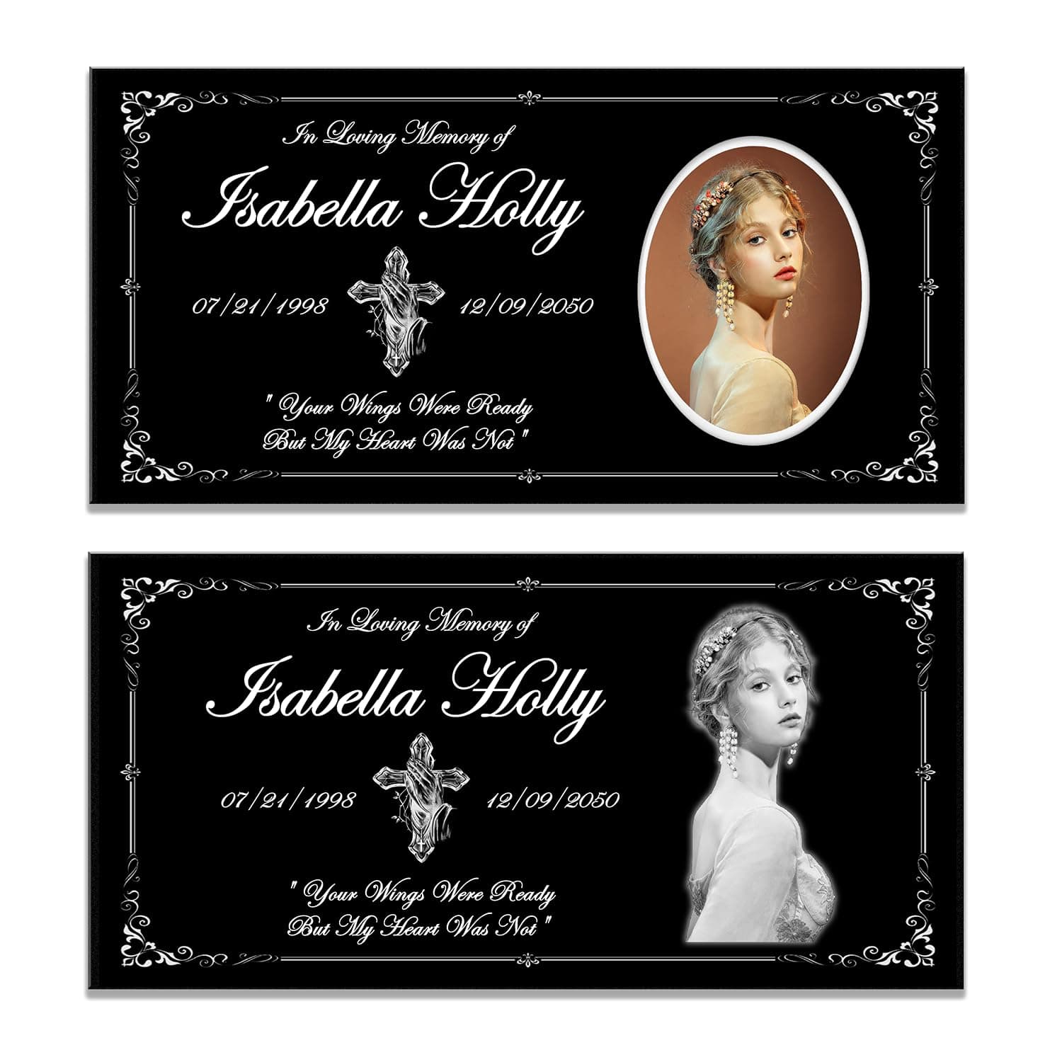 Human Memorial Stone Personalized, Customized Permanent Use Porcelain Photo, Grave Marker, Headstones for Graves, Grave Markers for Cemetery for Humans, Memorial Plaque Outdoors