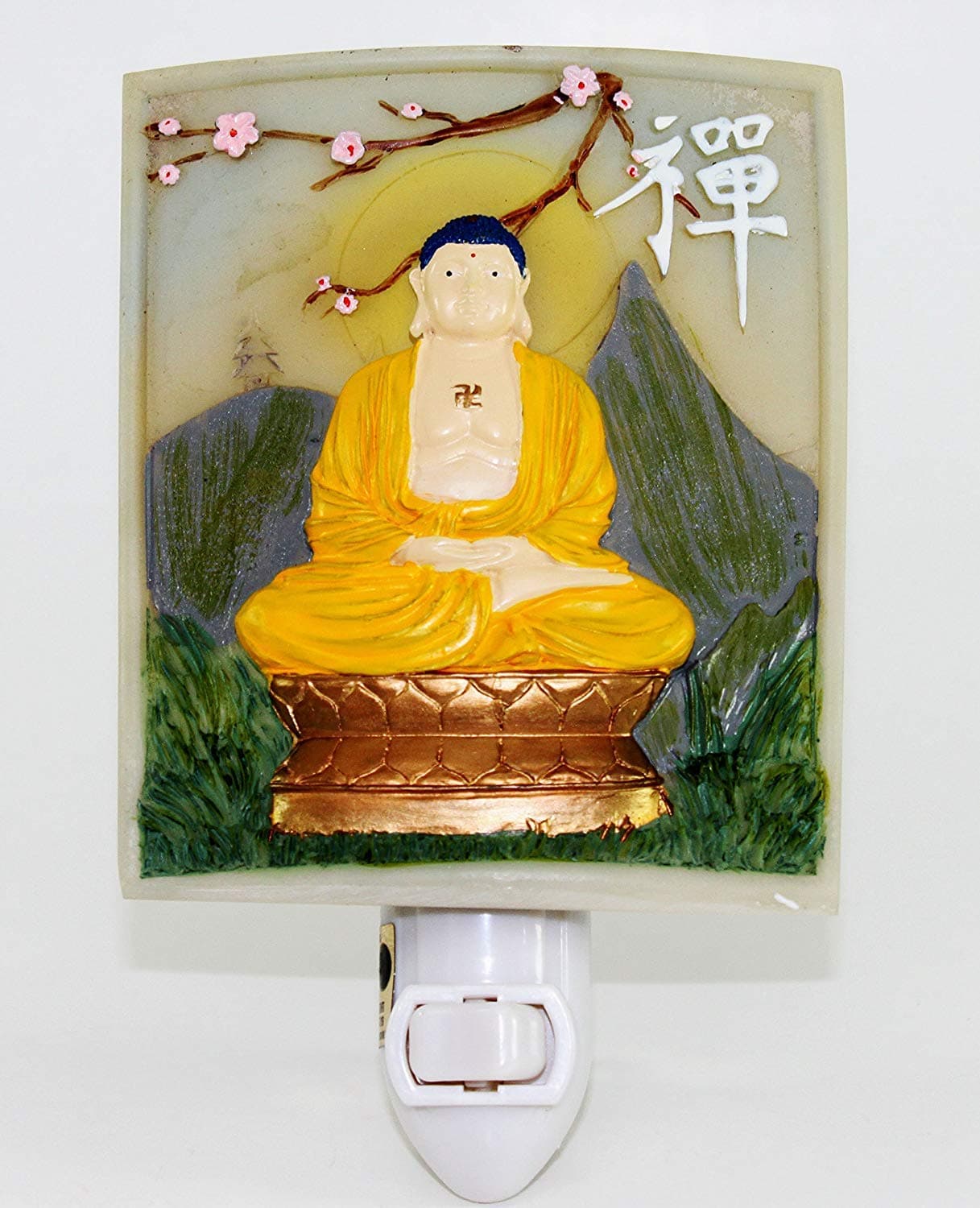 Inspirational Seated Buddha w Sakura Cherry Blossoms Nightlight Night Light