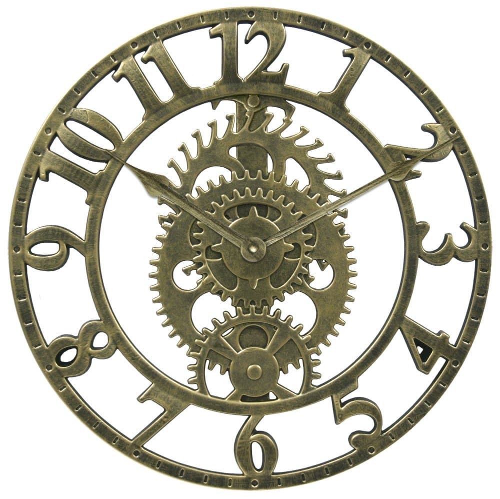 Equity by La Crosse 90907 14 Inch Gear Clock with Cut Out Frame