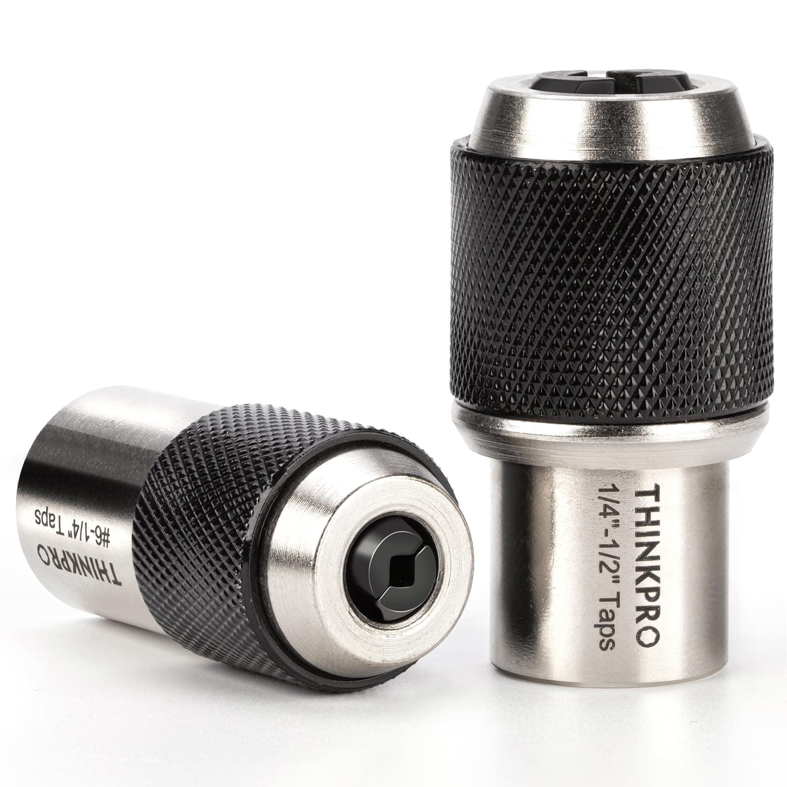 Ratcheting Tap Socket Set 2pcs with Adjustable Jaws - 3/8" Drive Tap Holder for Tight Spaces, Compatible with Taps, Reamers, Screw Extractors (#6-1/2"),Cr-Mo Steel