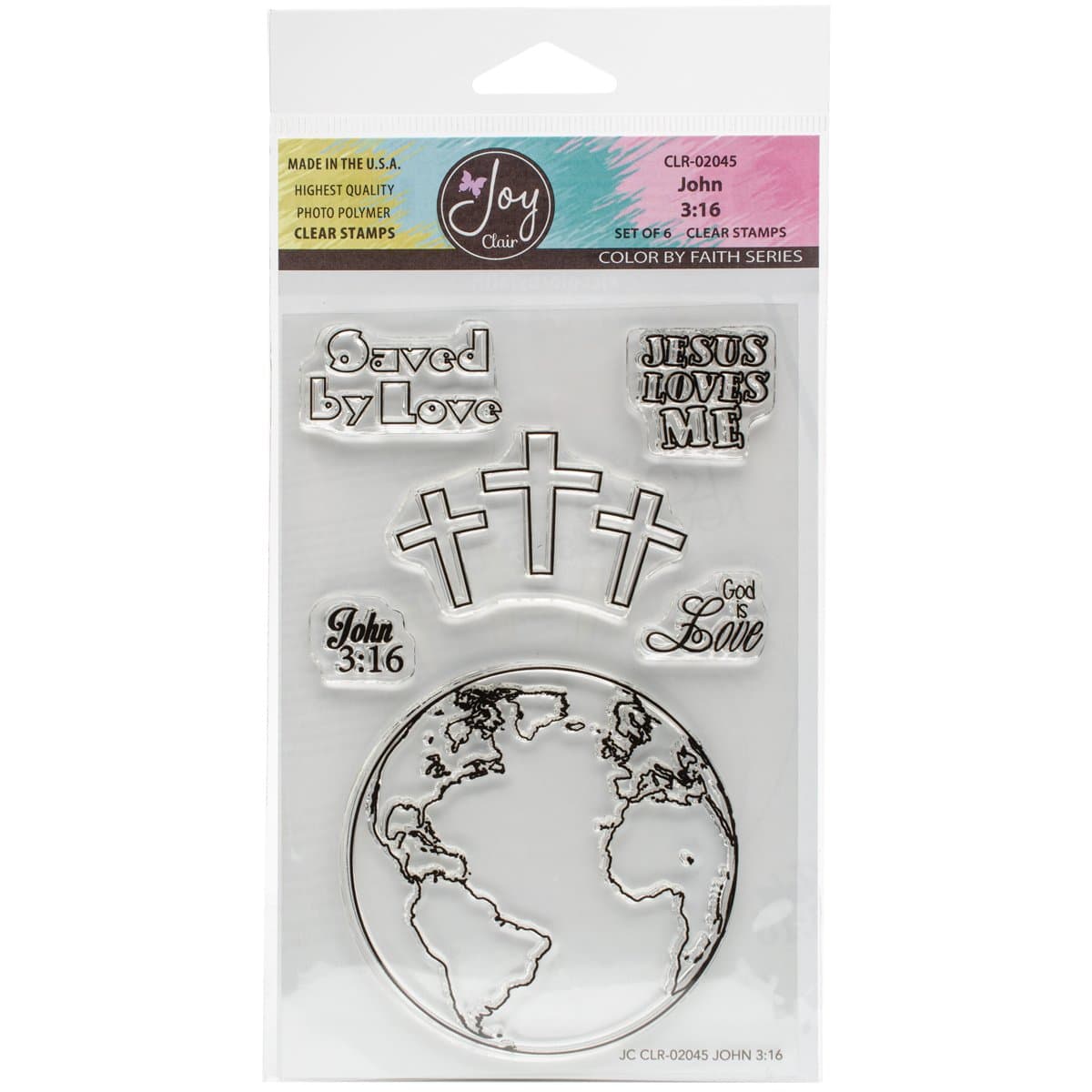 Joy Clair Clear John 3:16 | Bible Journaling Stamps