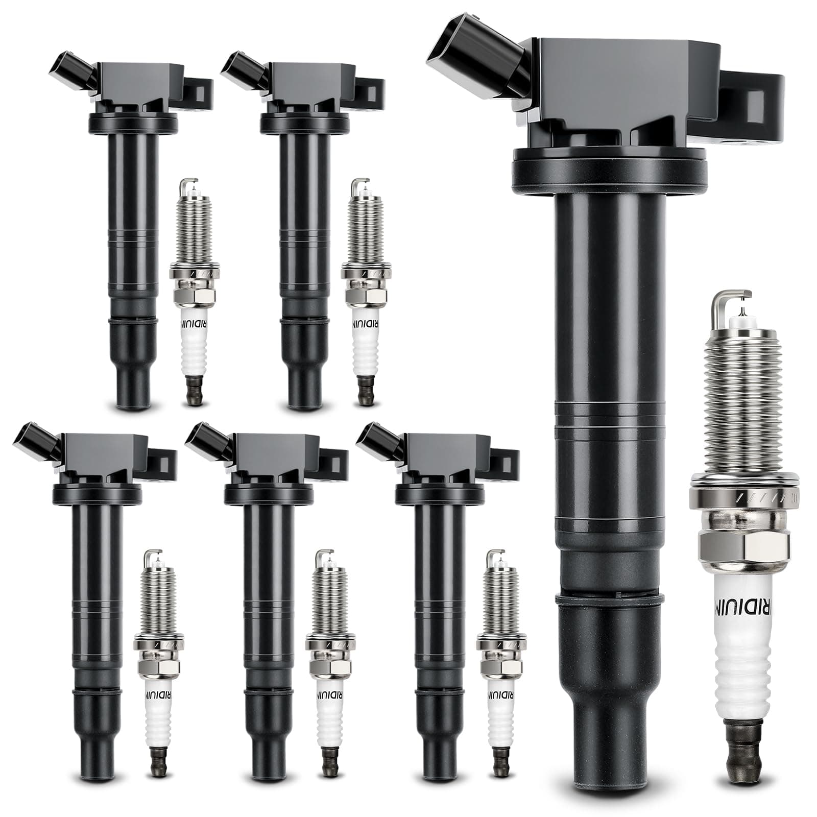 UF495 Ignition Coil & 6176 Double Iridium Spark Plug for 4.0L V6 Toyota 2005-2015 Tacoma,2007-2009 FJ Cruiser,2005-2011 Tundra,2003-2009 4Runner 90919-02248 90919-A2001 5C1419 C1426 (set of 6)