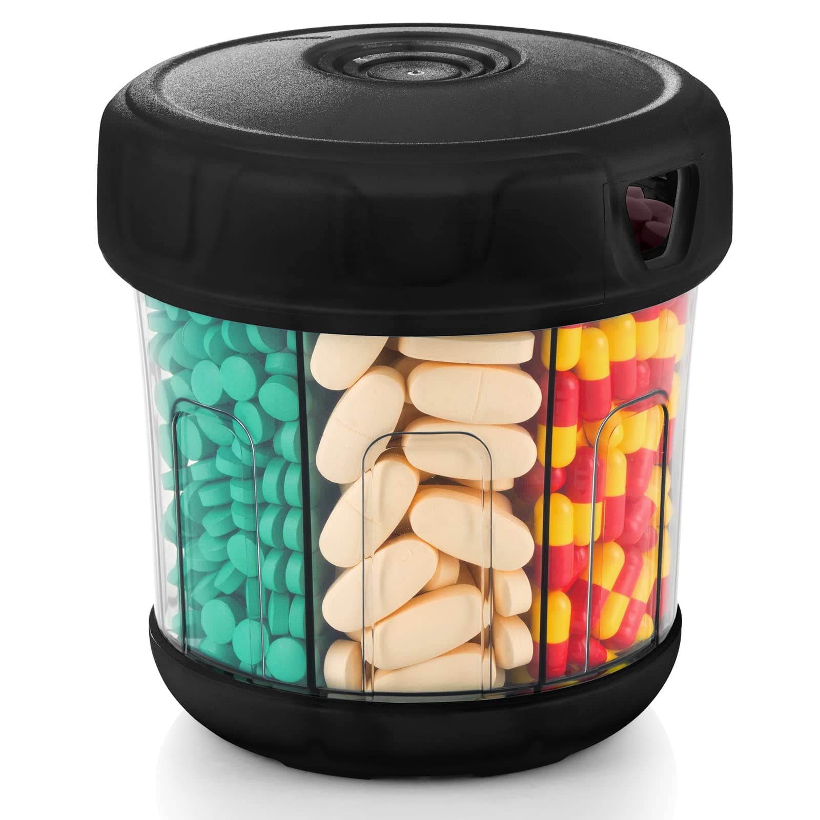 Extra Large Monthly Pill Box Weekly Medicine Storage Box Soft TPU Lid Medicine Box with 7 Large Compartments