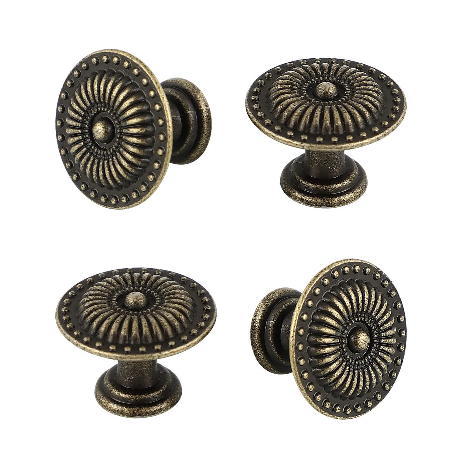 BESTOMZ4pcs Vintage Drawer Cabinet Pull Handle Knob (Bronze)