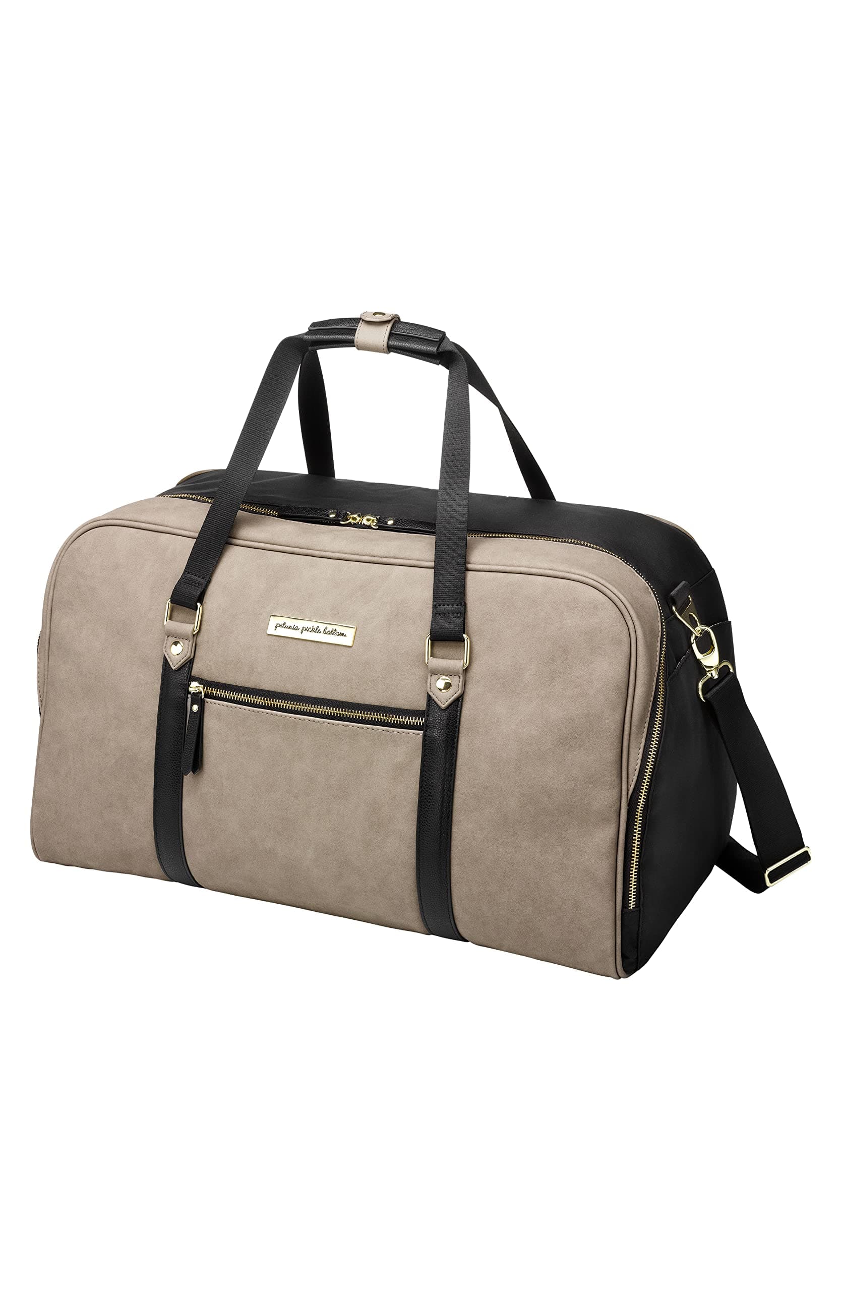 Petunia Pickle Bottom Inter-Mix Live for the Weekender Travel Bag | Travel Diaper Bag | Baby Diaper Bag for Parents | Stylish Bag and Organizer | Sophisticated and Spacious for On the Go Parents – Matte Grey/Black