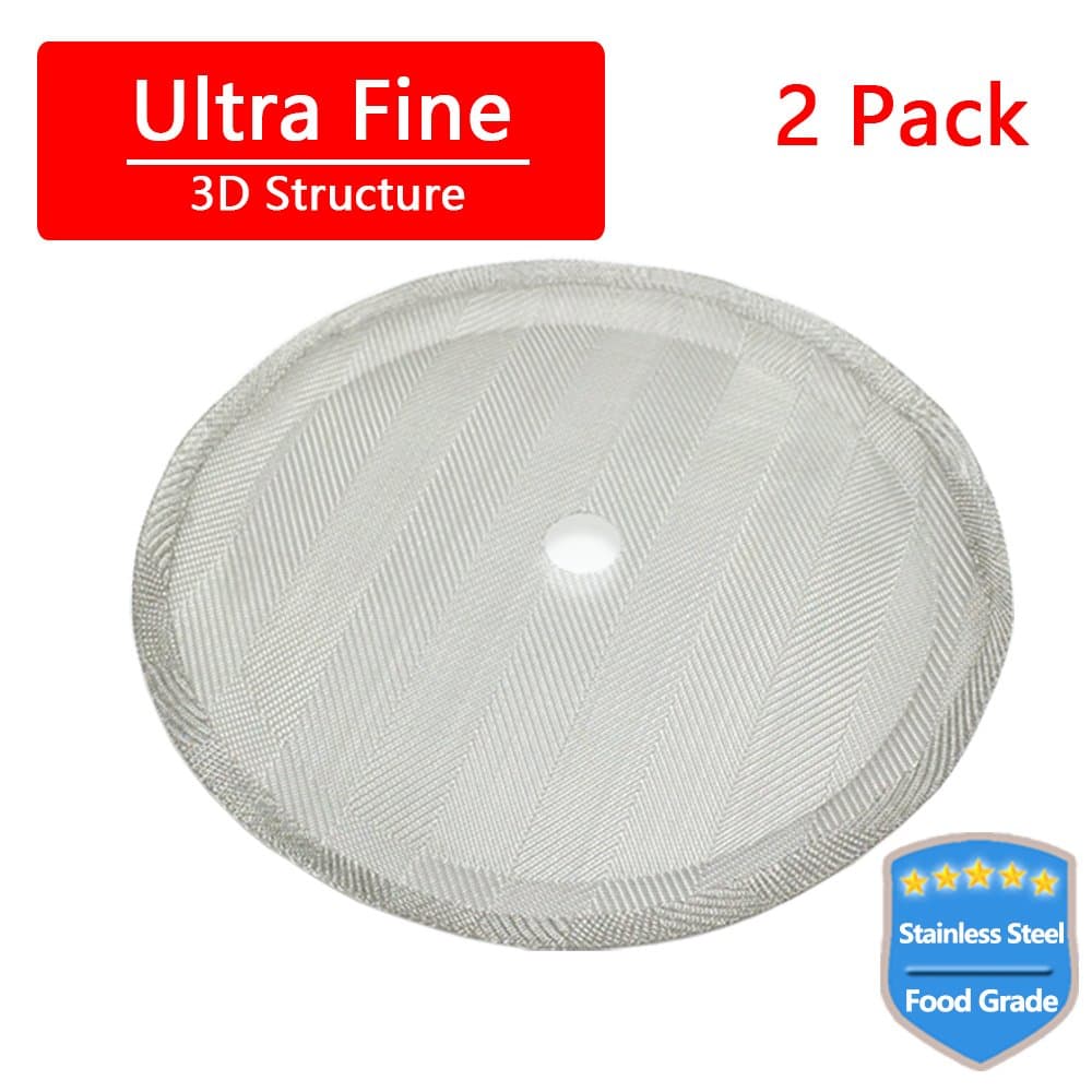 2 Pack - 18/8 (304) Stainless Steel French Press Replacement Filters, 4 Inches Diameter, Food Grade Stainless Steel, Filters For French Press Coffee Maker, Easy To Clean, Reusable And Eco-friendly