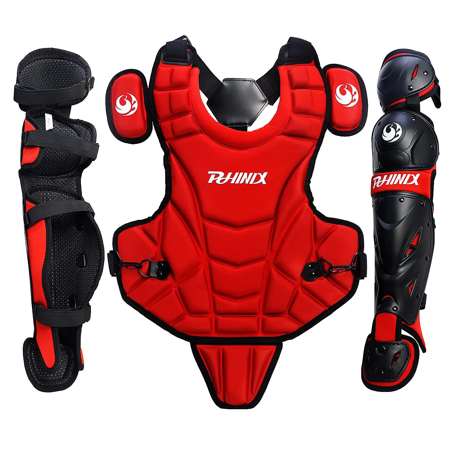 PHINIX 14" Catcher Chest Protector and Leg Guards Recommended for Ages 9-12
