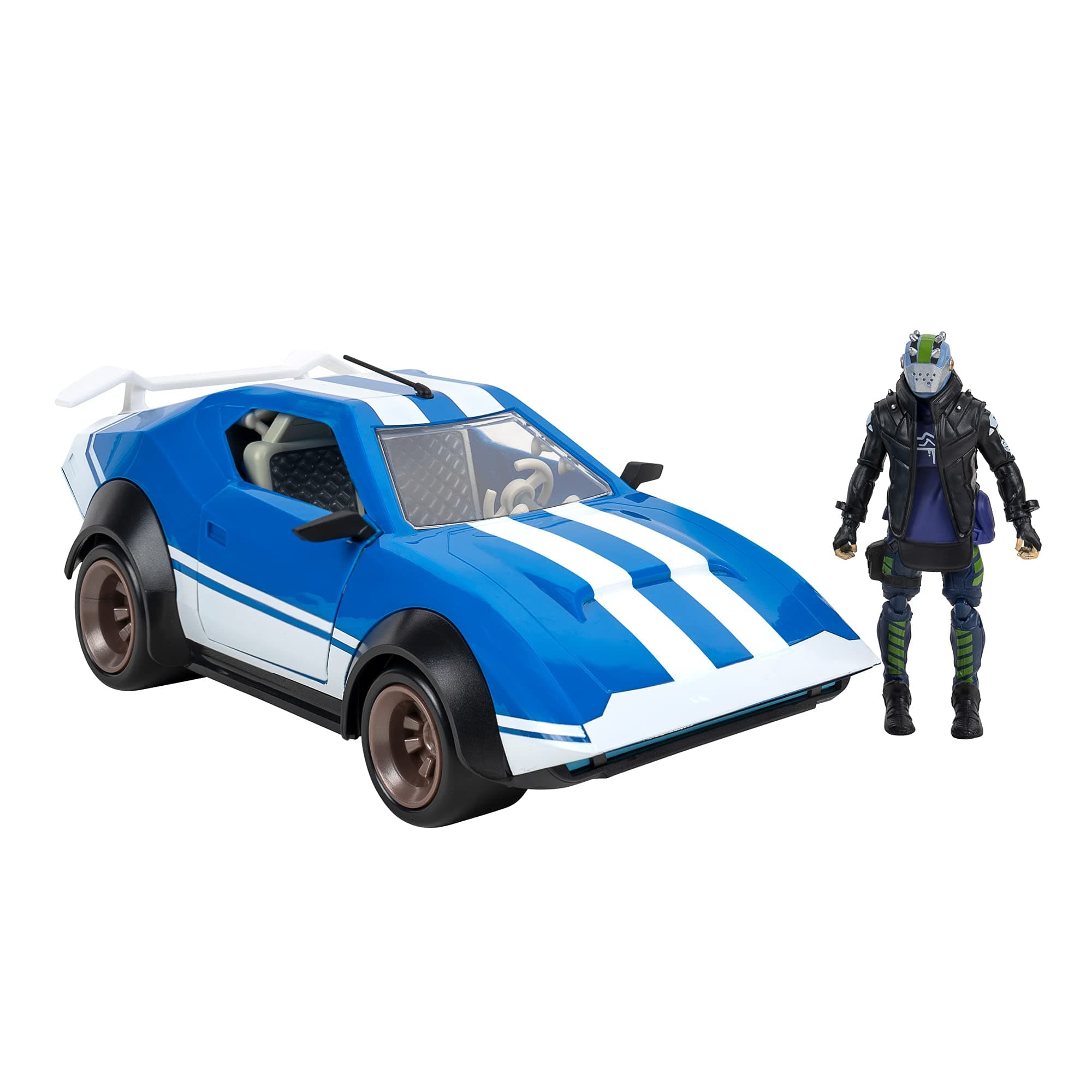 Jazwares FORTNITE Joy Ride Whiplash Vehicle (Blue & White), with 4-inch Articulated X-Lord Figure