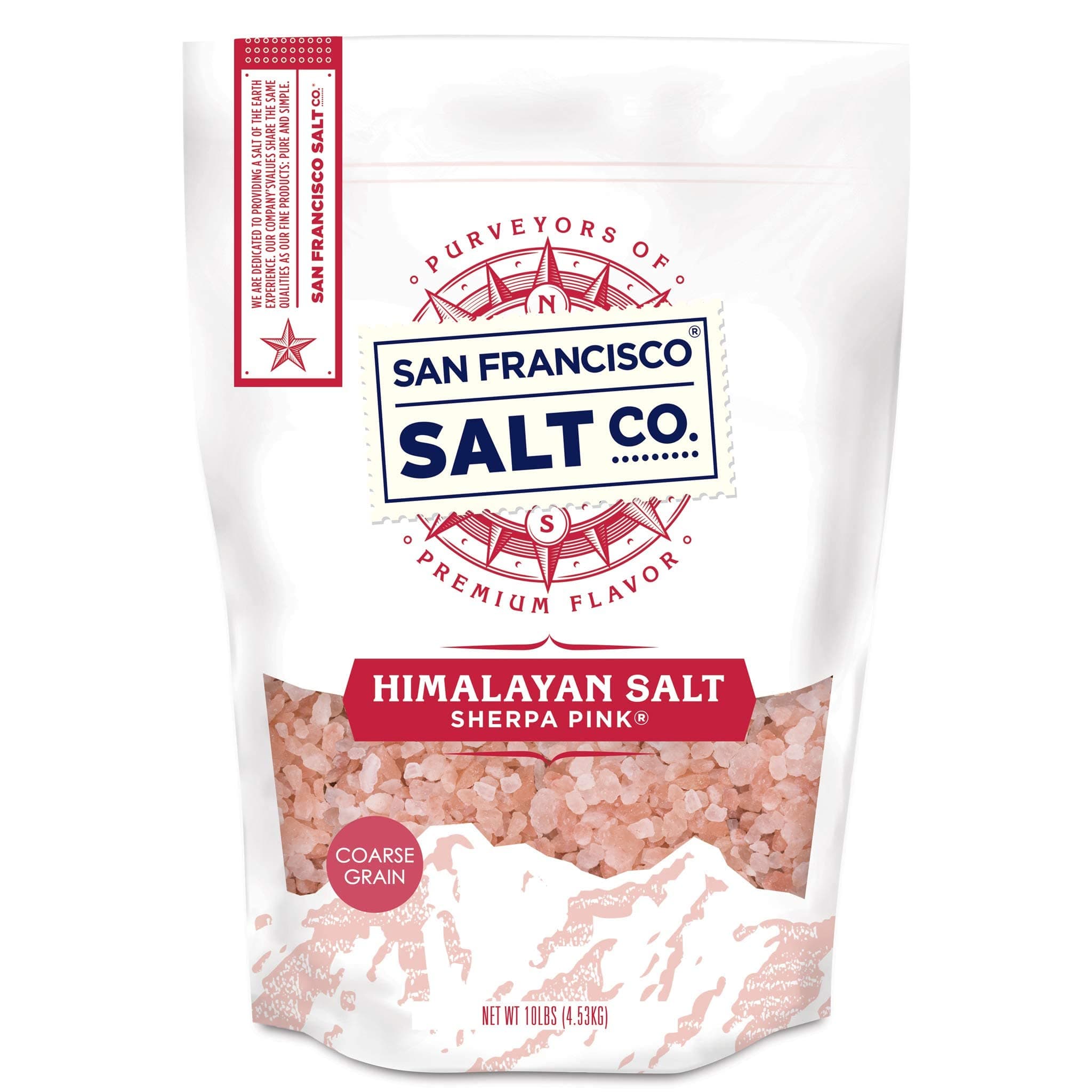 Sherpa Pink Himalayan Salt - 10 lbs. Coarse Bulk Bag - For Grinders and Salt Mills