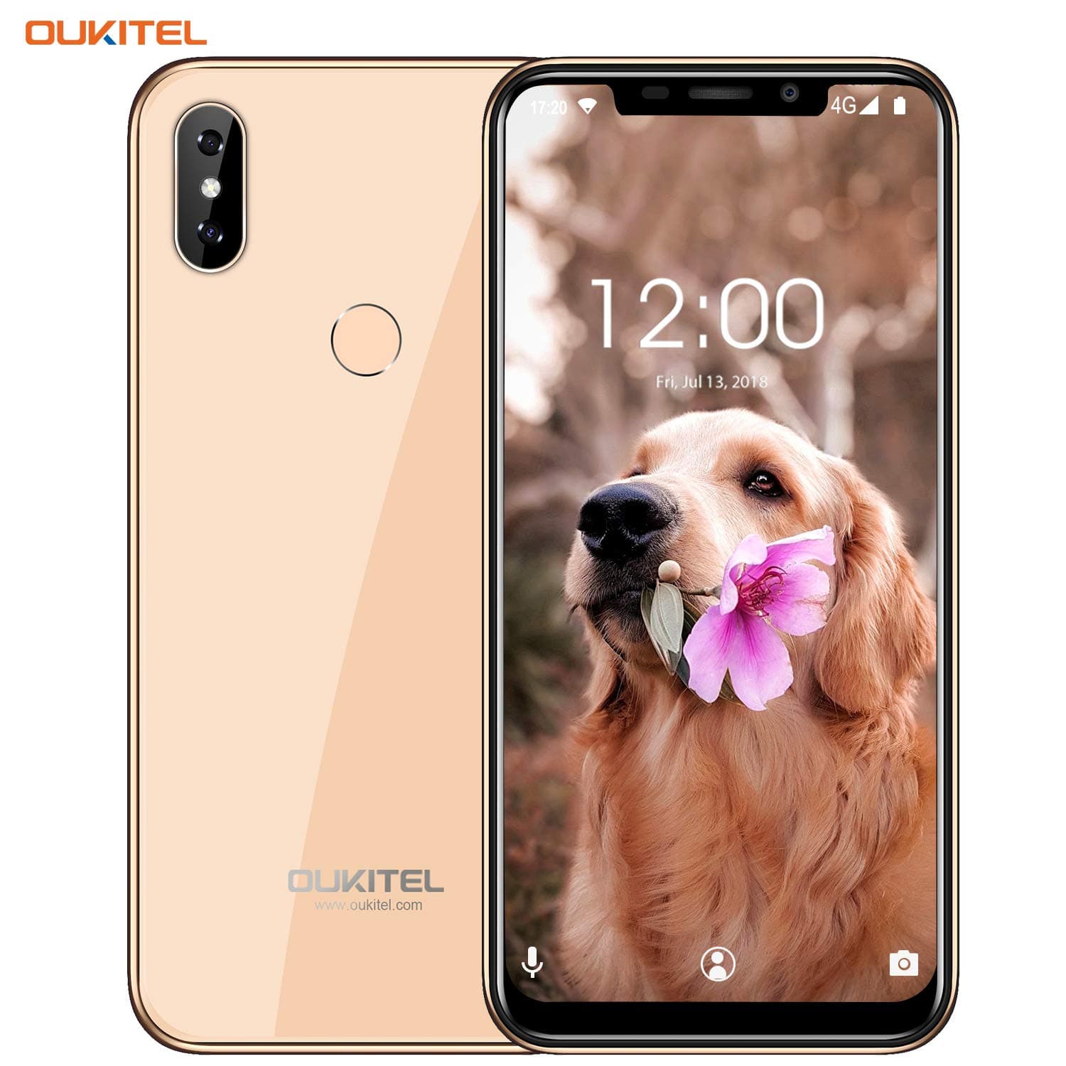 SIM-Free Mobile Phones,OUKITEL C13 Pro 4G Android 9.0 Unlocked Smartphone 6.18 Inch (19:9 Display) Quad-core 1.5Ghz 2GB+16GB Smartphone-Gold
