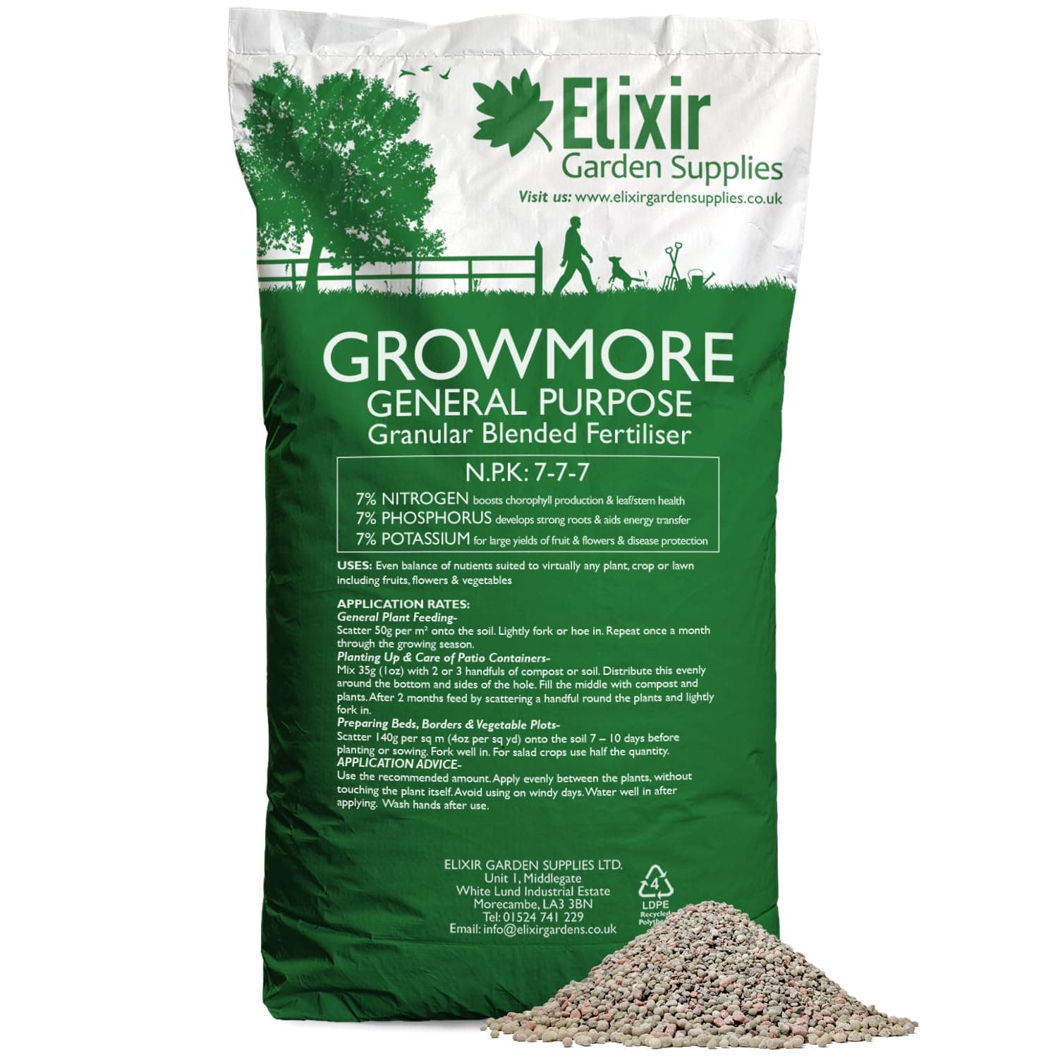 Growmore 7-7-7 Special Blend All Round General Purpose Fertiliser 20kg