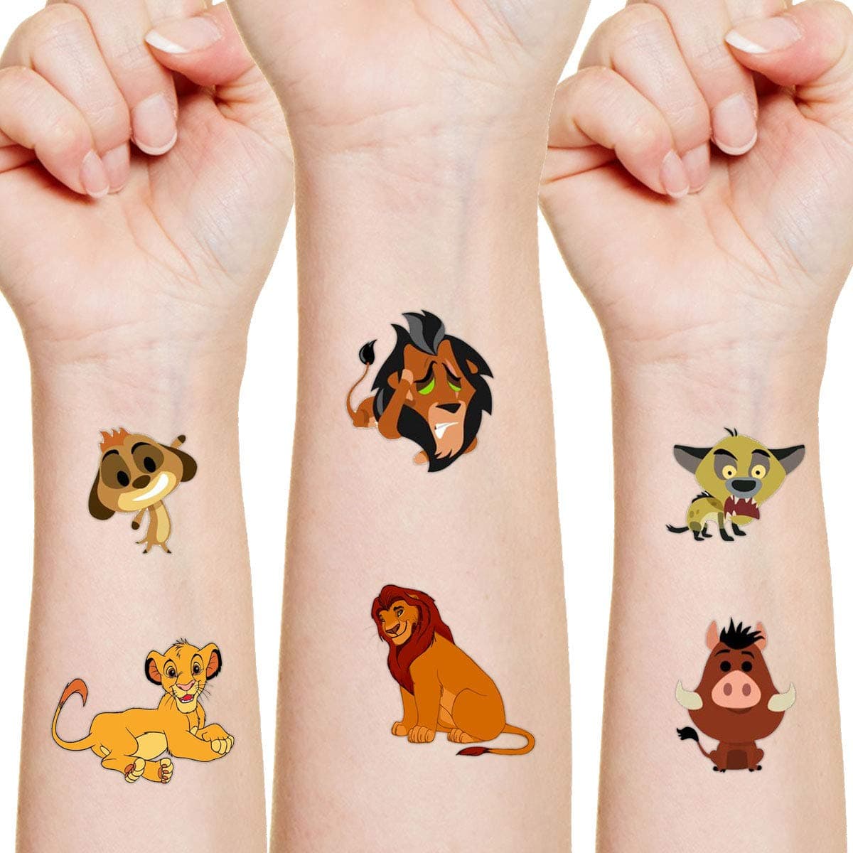 16 Sheets 192 PCS Lion The King Temporary Tattoos Skin Stickers, Lion The King Birthday Decorations for Boys Girls Kids School Supplies, The Lion King Gift for Kids, Party Supplies Favors by UJGTAR