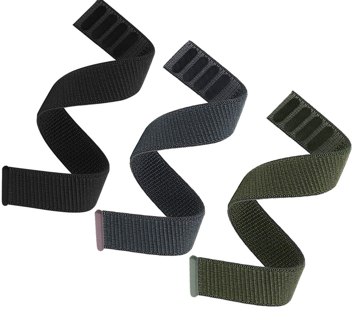 Olytop Fenix 8 47mm/Fenix 7/6/5/EPIX Gen 2/ Pro 47mm Watch Bands, 22mm Hook & Loop Quick Dry Nylon Sport Replacement Strap for Garmin Fenix 6 Pro/7 pro/5 Plus/Instinct/Forerunner 935, Black/Green/Grey