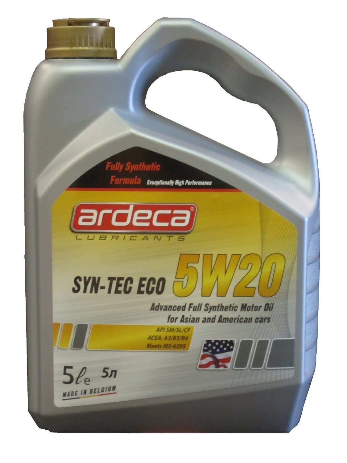 Syn-Tec ECO 5w-20 Advanced Fully Synthetic Motor Oil 5Liter for Asian & American Cars Made in BELGIUM