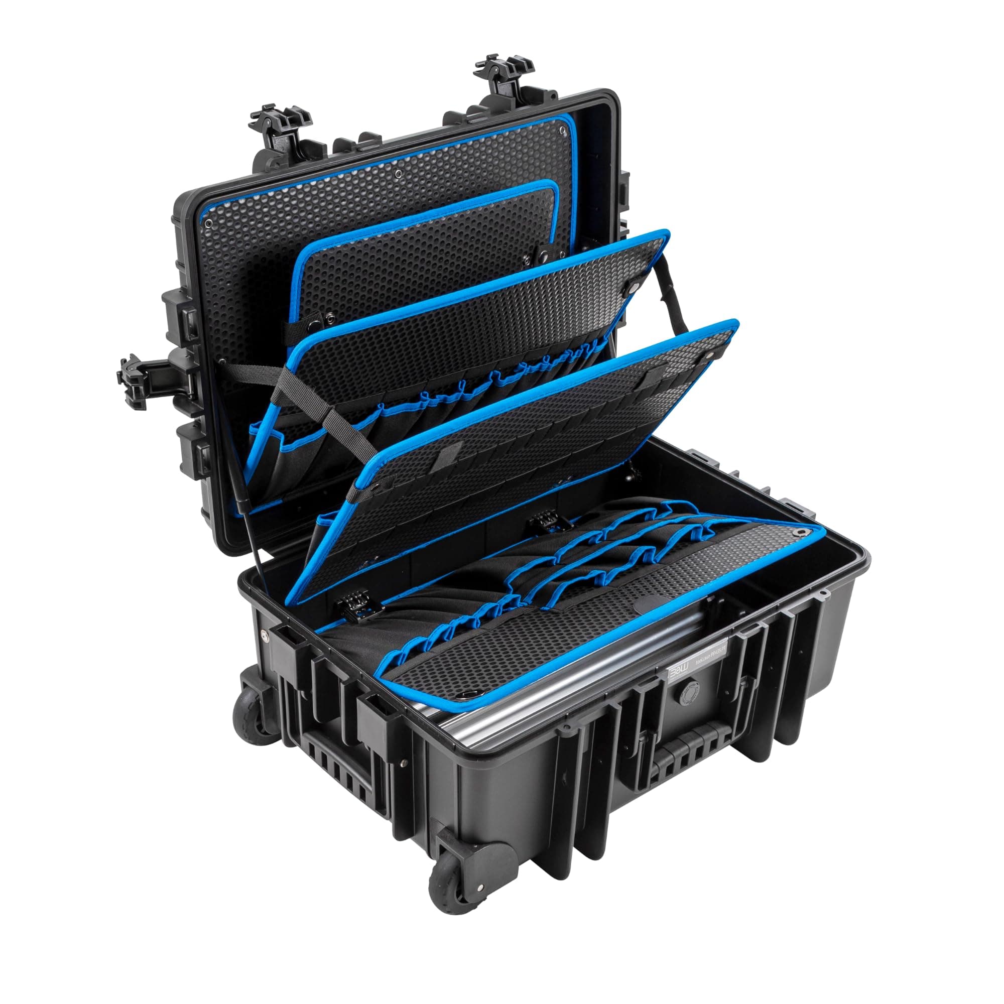 B&W JUMBO 6700 mobile tool case with tool pockets (PP case, volume 43.5 l, 53.9 x 35.9 x 22.5 cm inner) 117.19/P, tools not included, Black