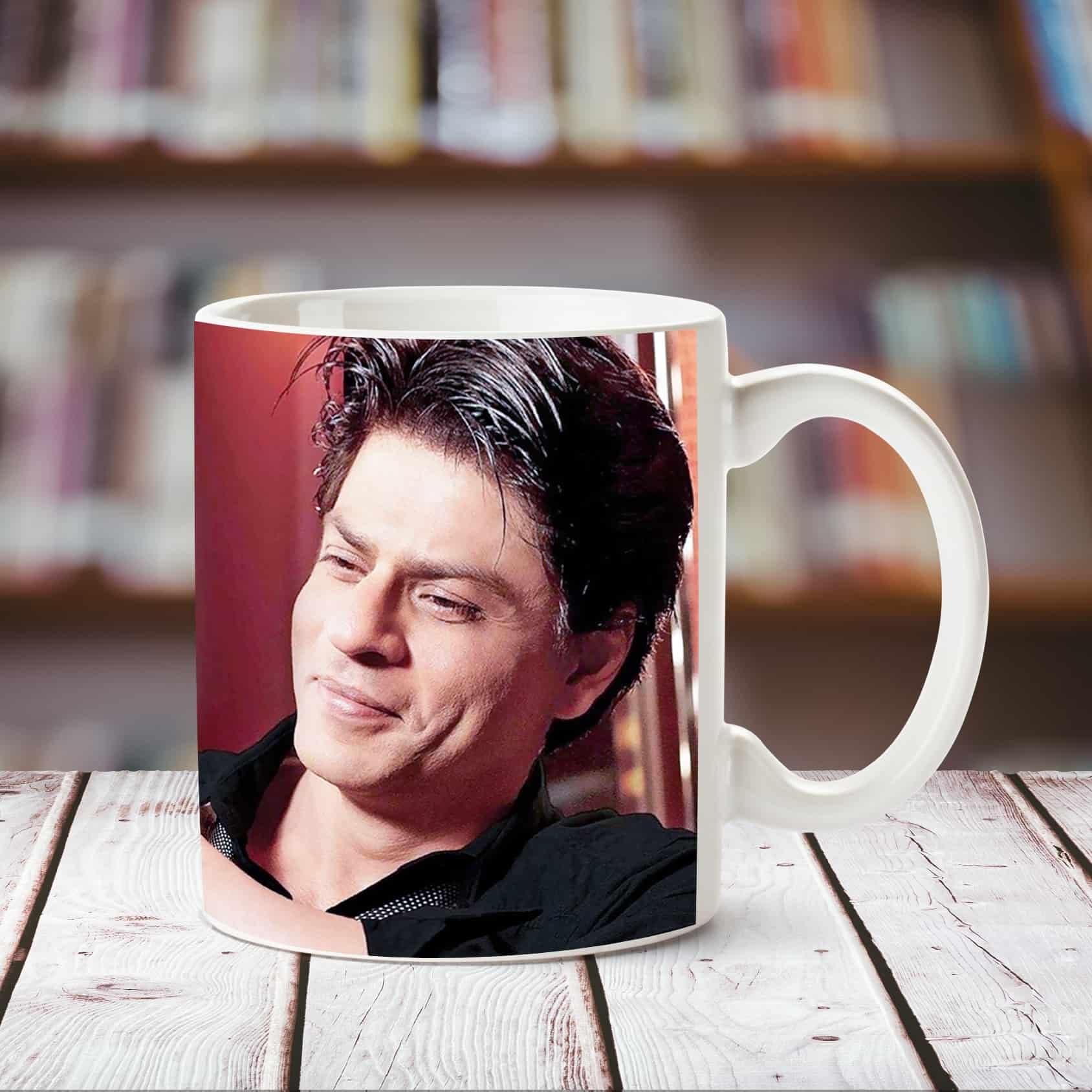 Chanakya Ceramic Shahrukh Khan Mug, White, 350 Ml