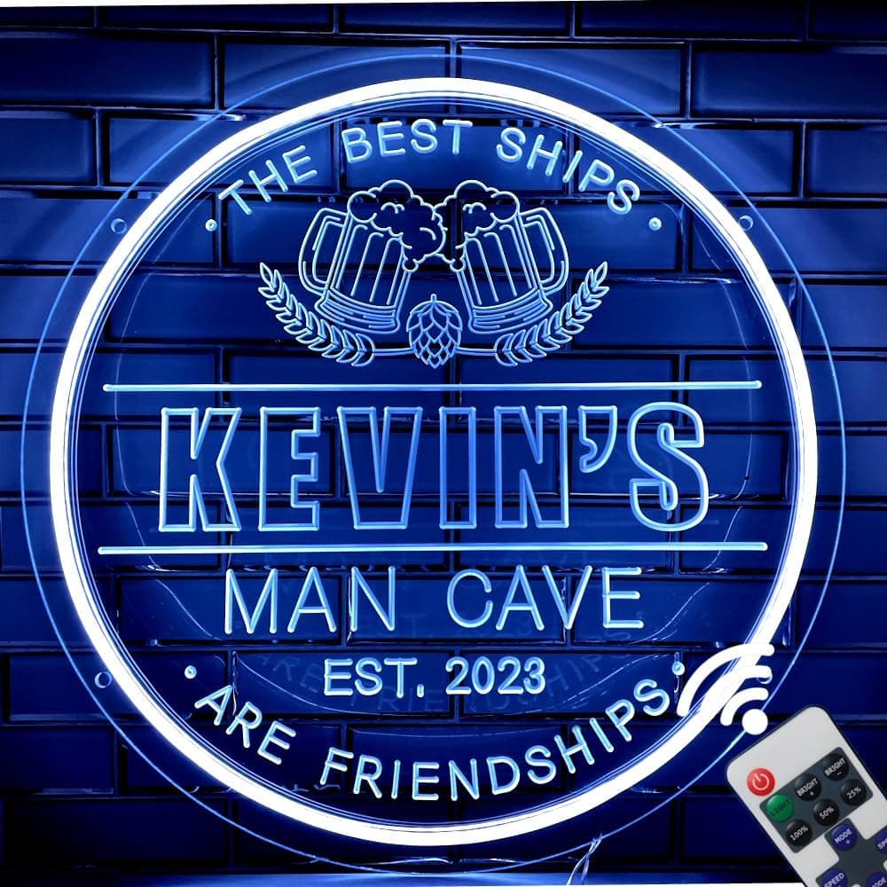 Custom Neon Beer Hops Bar Signs For Home Party-Personalized Beer Hops Name Sign for Man Cave Game Room- Basement Décor Light Up Signs For Him, Dad, Husband (Beer Hops)