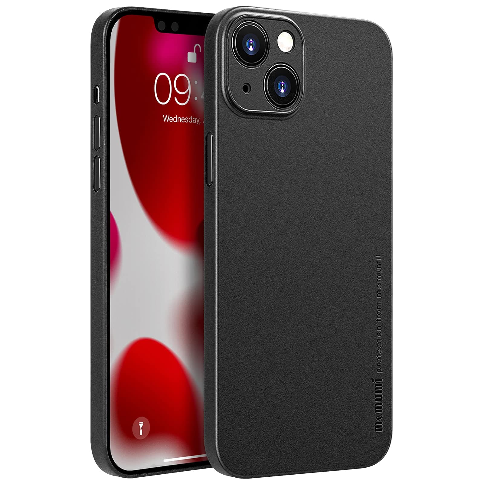 Memumi Ultra Slim 0.3mm Thin Back Cover Case Compatible for iPhone 13 - Polypropylene, Scratch Resistant, Anti-Fingerprint | Matte Black | AFC213401