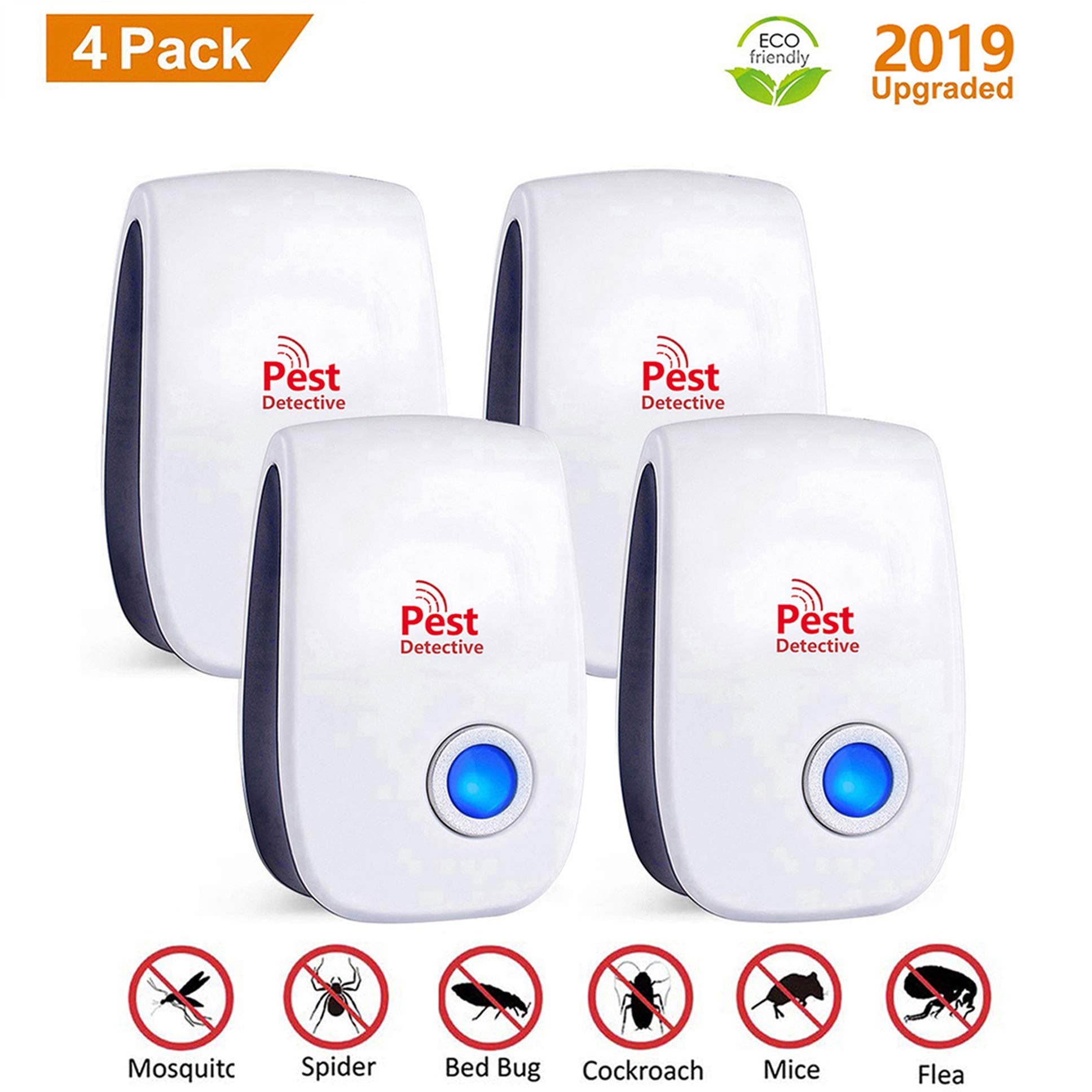 ZHENROG Ultrasonic Pest Repeller 2019 Upgraded,Electronic Plug In Pest Control Indoor Use,100% Safe Repellent Pregnant women and babies available,Anti Rat/Spiders/Ants/Cockroaches