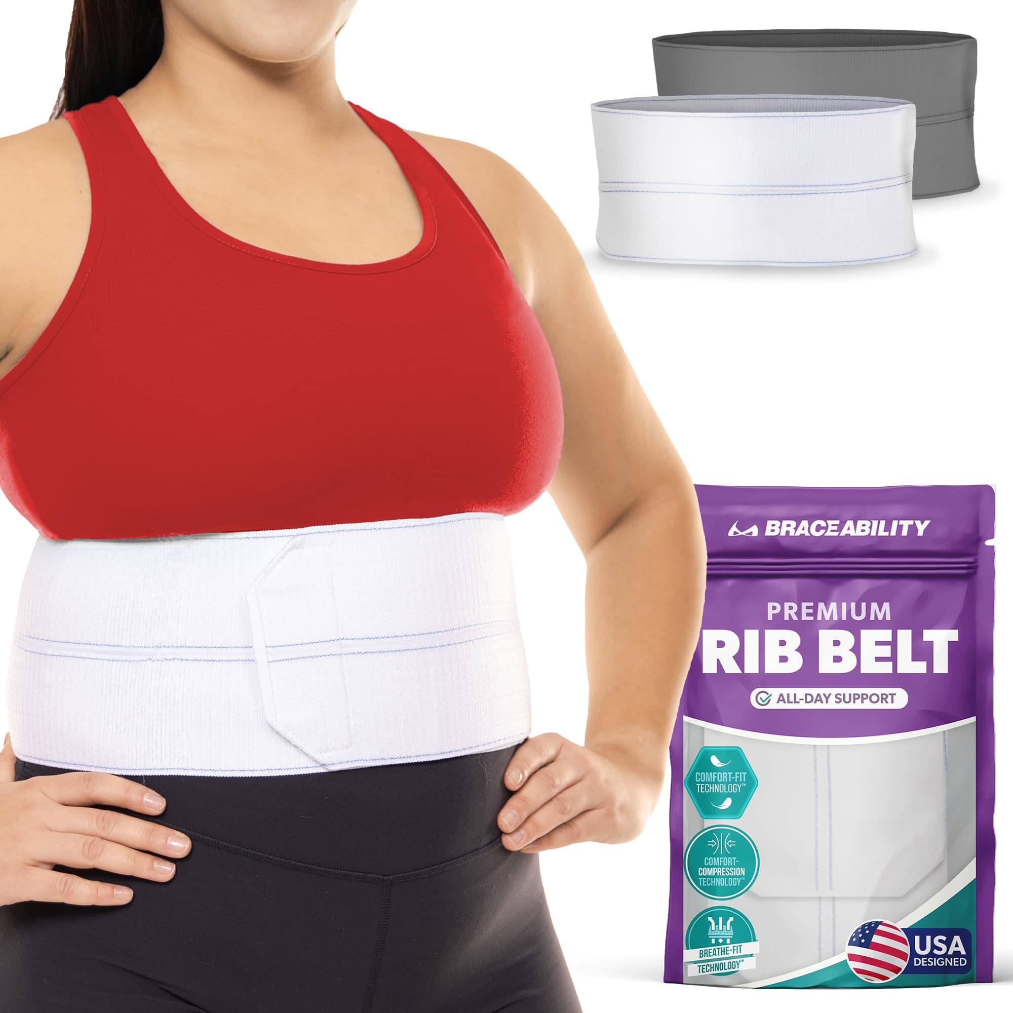 Broken Rib Brace for Fractured/Cracked Ribs-Plus Size by BraceAbility
